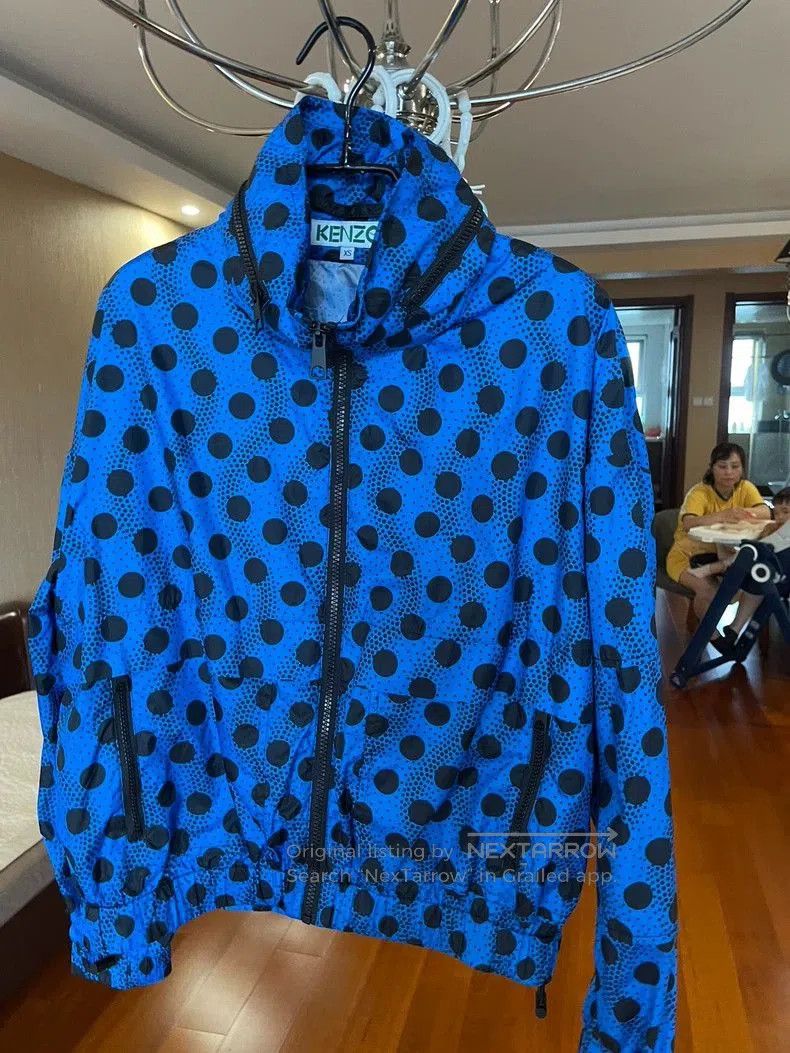 Kenzo KENZO Blue Polka Dot Hooded Jacket. Size US S / EU 44-46 / 1 - 2 Thumbnail