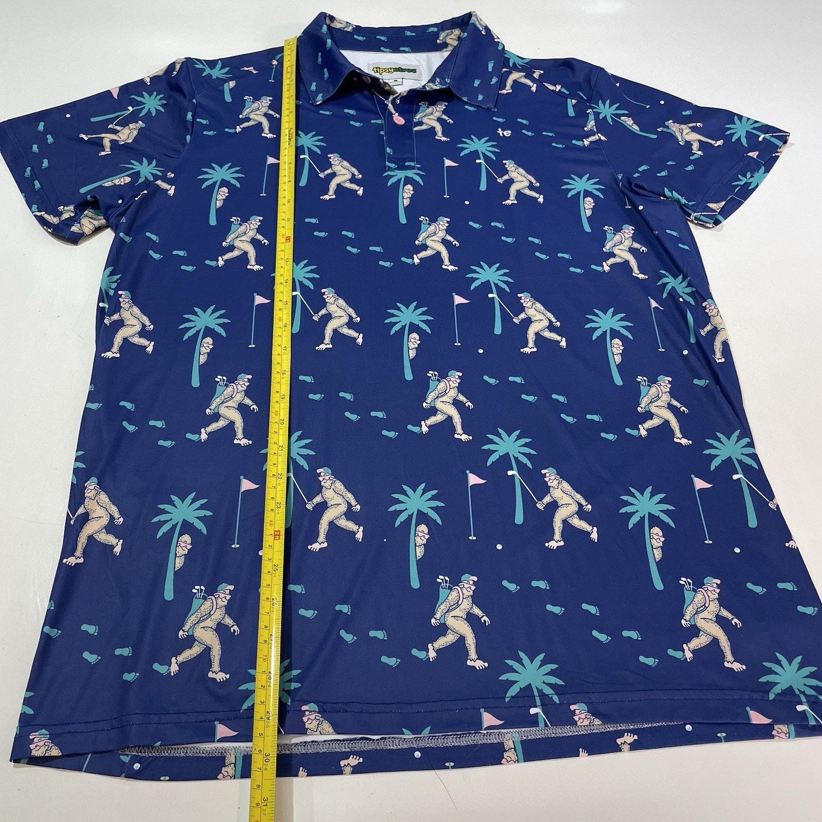Tipsy Elves TIPSY ELVES “BIGFOOT BOGEY” GOLF POLO SHIRT Men's Sz L Blue Size US L / EU 52-54 / 3 - 4 Thumbnail