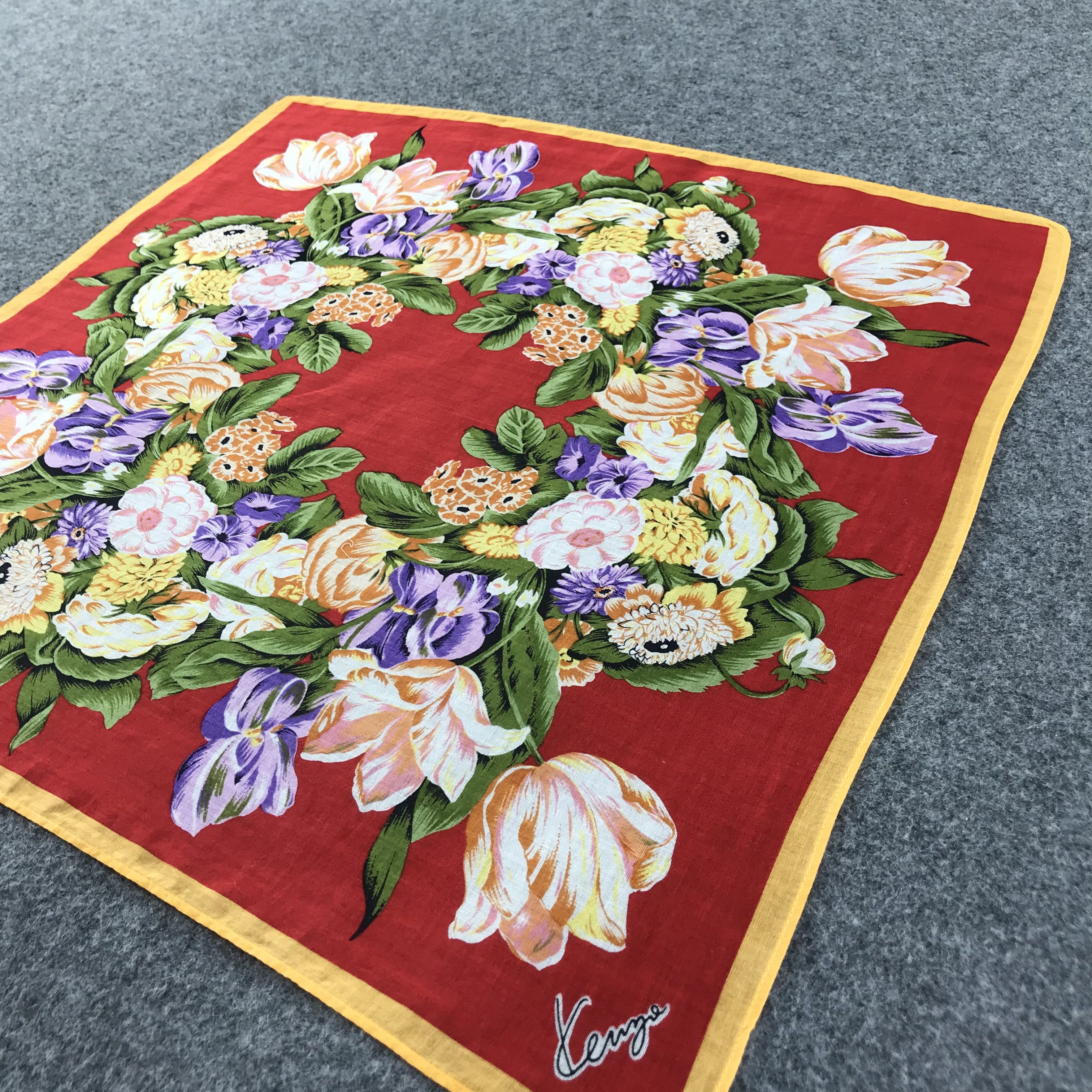 Kenzo Kenzo Floral Handkerchief Neckerchief Bandana H135 Size ONE SIZE - 5 Thumbnail