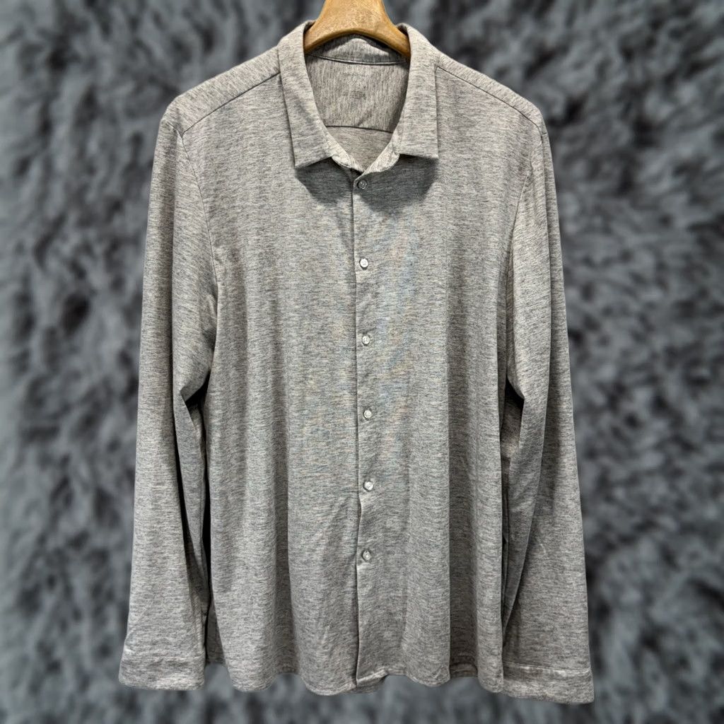 Vintage Ministry Of Supply Shirt Mens 2XL Dress Shirt Long Sleeve Merino Composite Breathable Moisture Wicking Stretch Solid Gray Size 48R - 1 Thumbnail