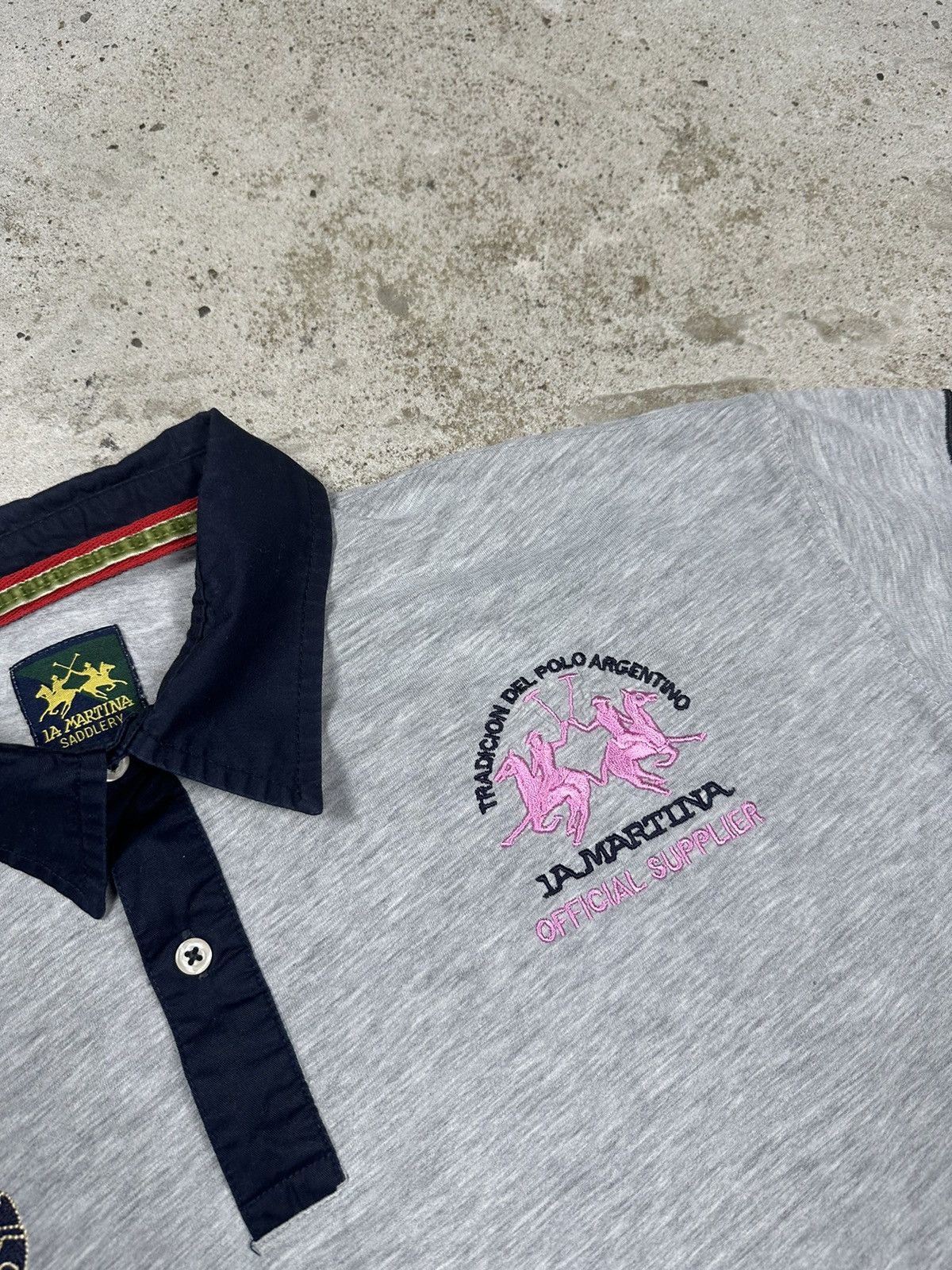 La Martina Vintage Y2K La Martina Saddlery Grey Polo Tee 3 Size US XL / EU 56 / 4 - 5 Thumbnail