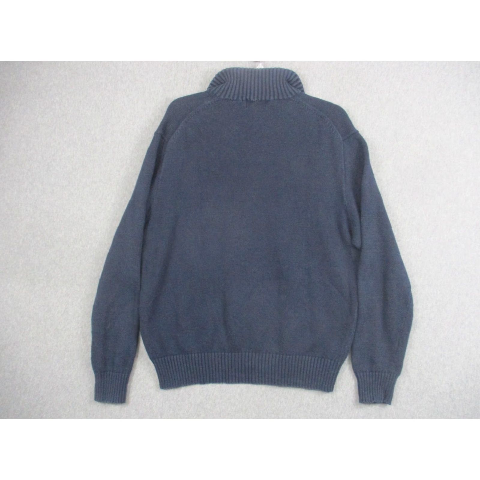 Polo Ralph Lauren Polo Ralph Lauren Sweater Mens Large Blue Henley Mock Neck Cotton Knit Pony Logo Size US L / EU 52-54 / 3 - 7 Thumbnail