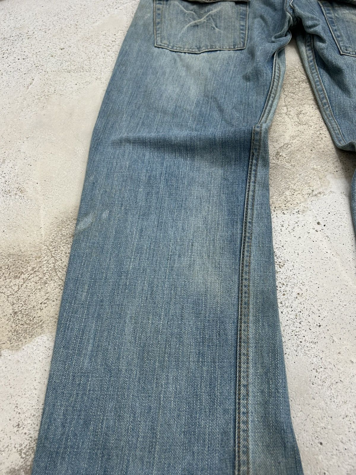 If Six Was Nine Vintage Dominate Double Waist Belt Loop Light Dirty Washed Size US 33 - 18 Thumbnail