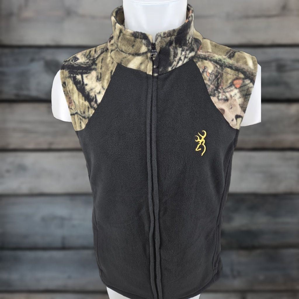Vintage Browning Fleece Vest Men’s Medium Outdoors Hunting Black Camo Vest Mens Size US M / EU 48-50 / 2 - 1 Thumbnail