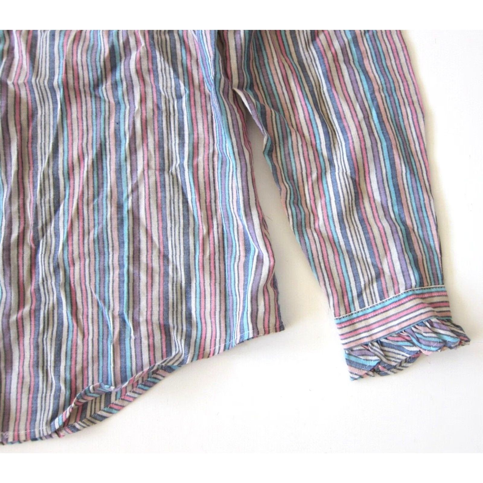 Vintage VINTAGE High Meadows Blouse Shirt Pink Stripe Long Sleeve Button M-L Womens Size M / US 6-8 / IT 42-44 - 7 Thumbnail