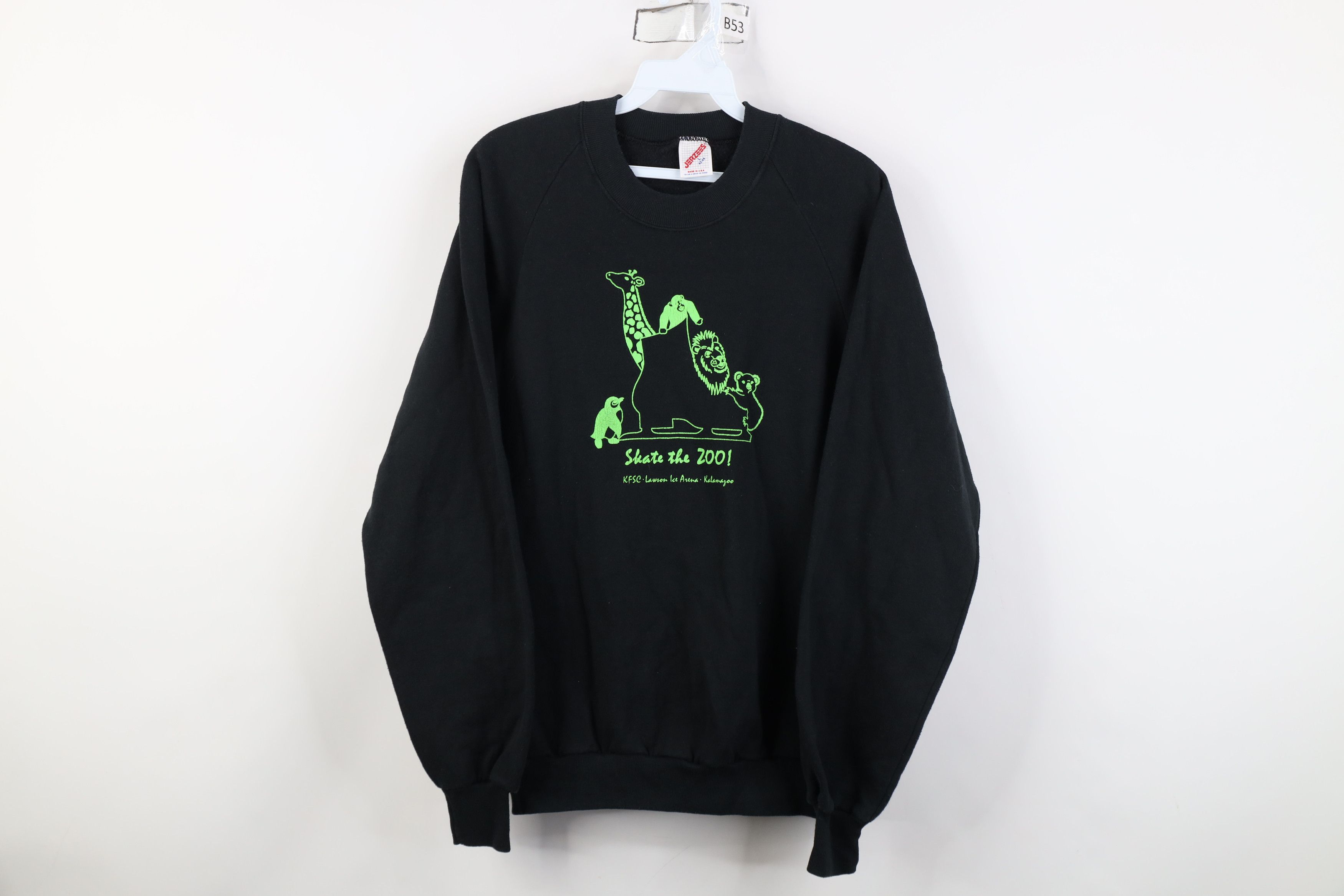 Vintage Vintage 90s Skating Kalamazoo Zoo Sweatshirt Black USA Size L / US 10 / IT 46 - 1 Thumbnail