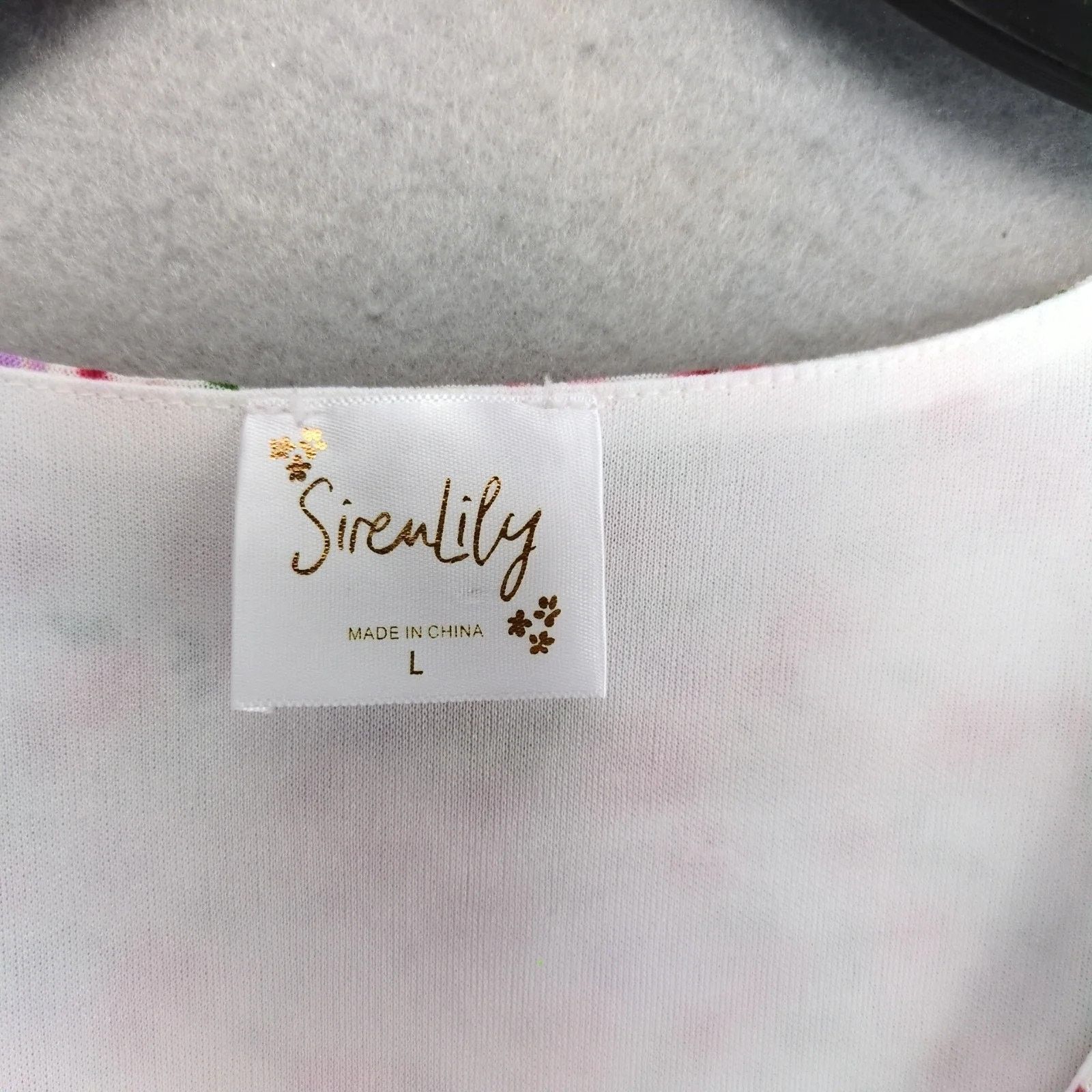 Other Siren Lily White Pink Floral Babydoll Dress Sz L Knee-Length Size L / US 10 / IT 46 - 2 Thumbnail