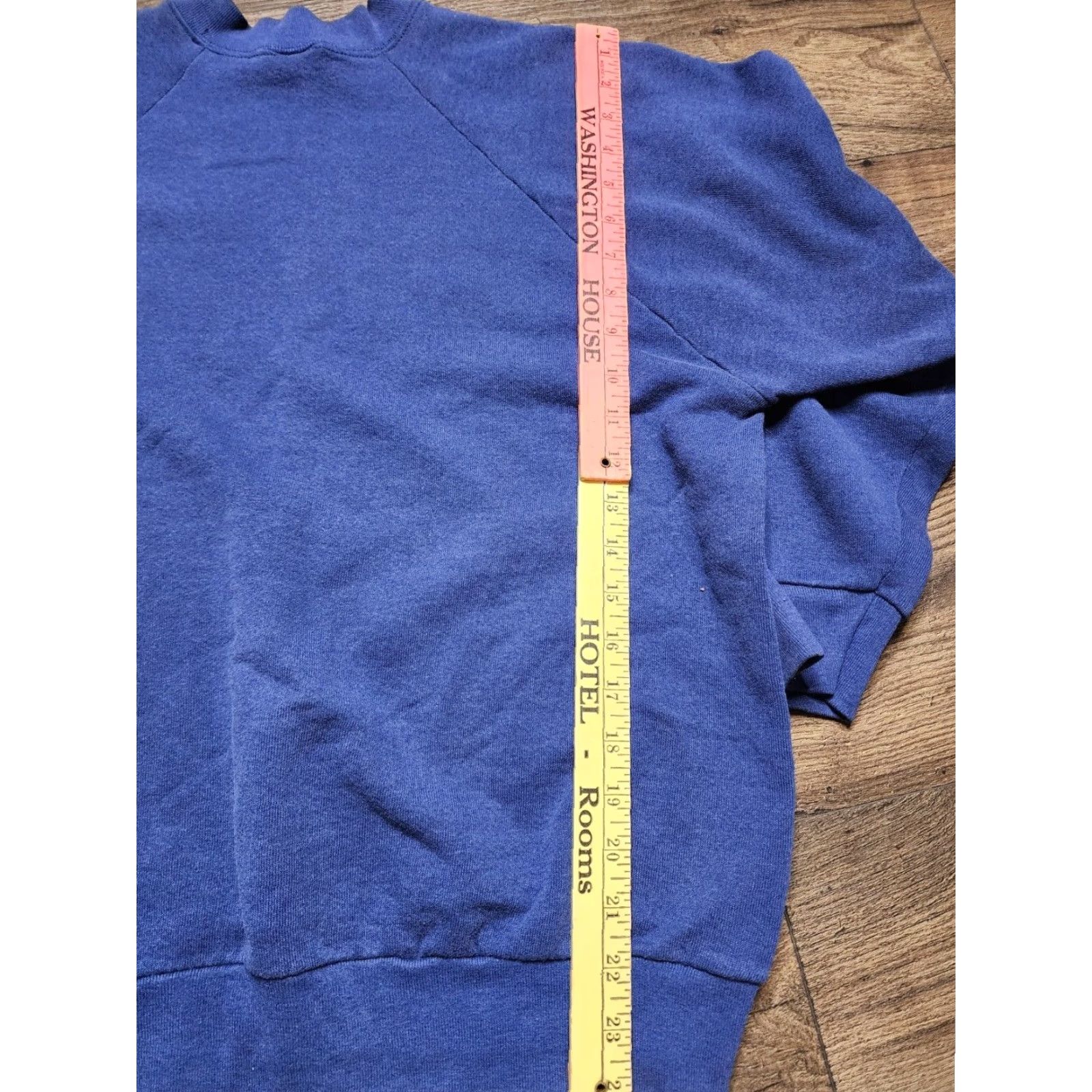 Fruit Of The Loom VINTAGE Fruit of the Loom Crewneck Sweatshirt L Blue Solid 90s USA Mens Size US L / EU 52-54 / 3 - 2 Thumbnail