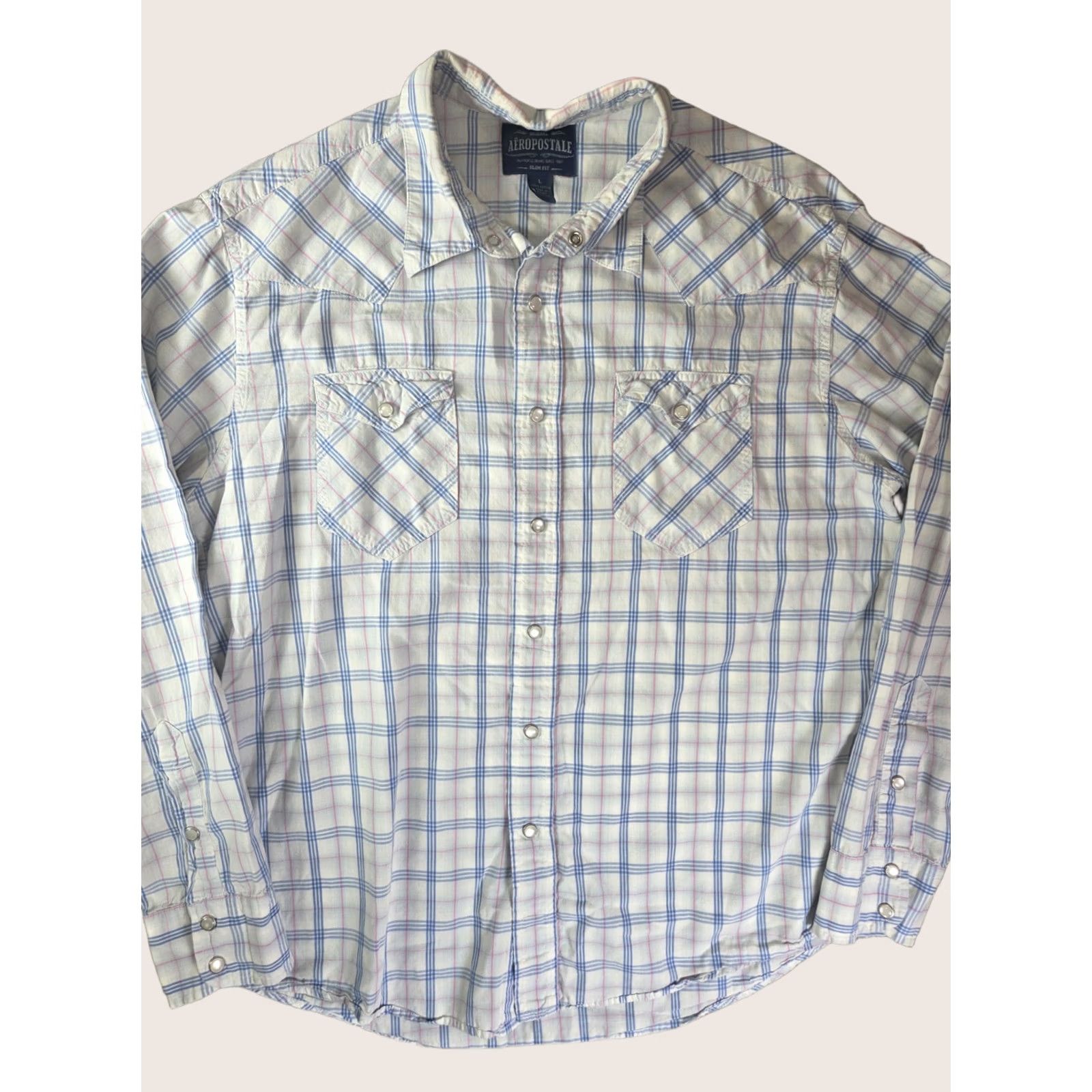 Aeropostale Aeropostale Mens Shirt Button Up Western Pearl Snap Plaid Large Size US L / EU 52-54 / 3 - 1 Thumbnail