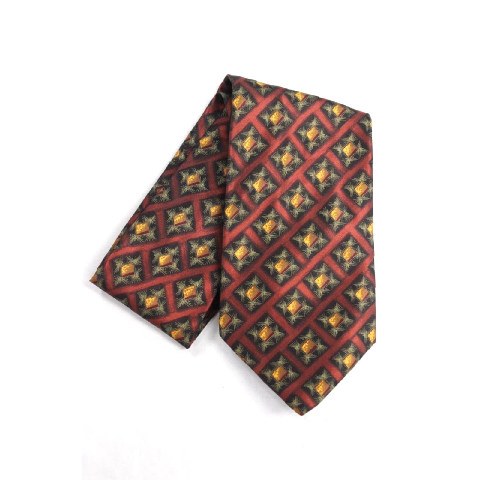 Ermenegildo Zegna VINTAGE Ermenegildo Zegna Necktie Men’s Designer Silk Geometric Brown Gold Italy Tie Brown Gold Geometric Silk 55.5" Short N/A Size ONE SIZE - 5 Thumbnail