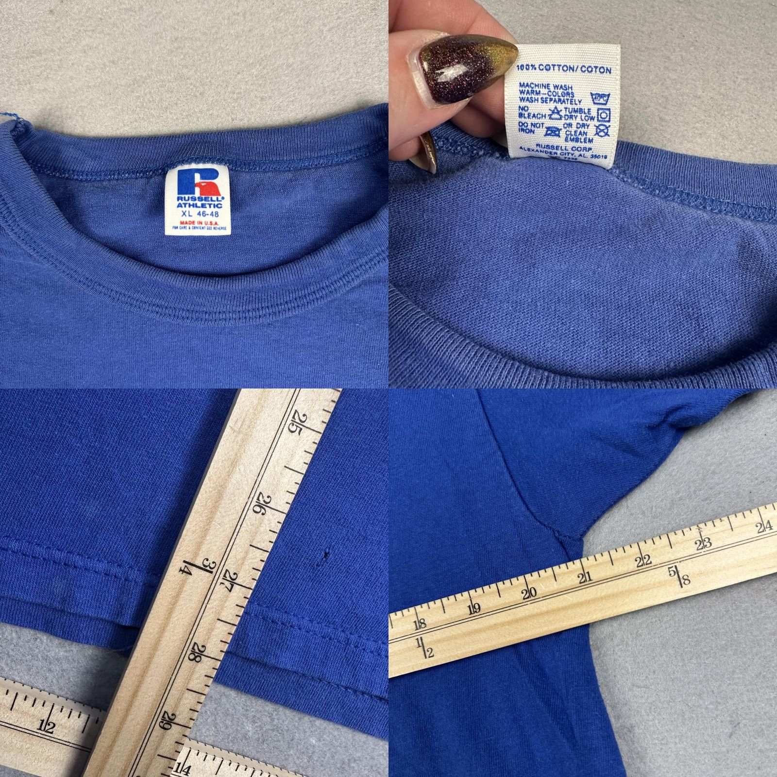 Russell Athletic VINTAGE Russell Athletic Tractor Shirt Mens XL Blue Graphic Print Crew Neck T-Shirt 100% Cotton USA Farm 90s Size US XL / EU 56 / 4 - 8 Thumbnail