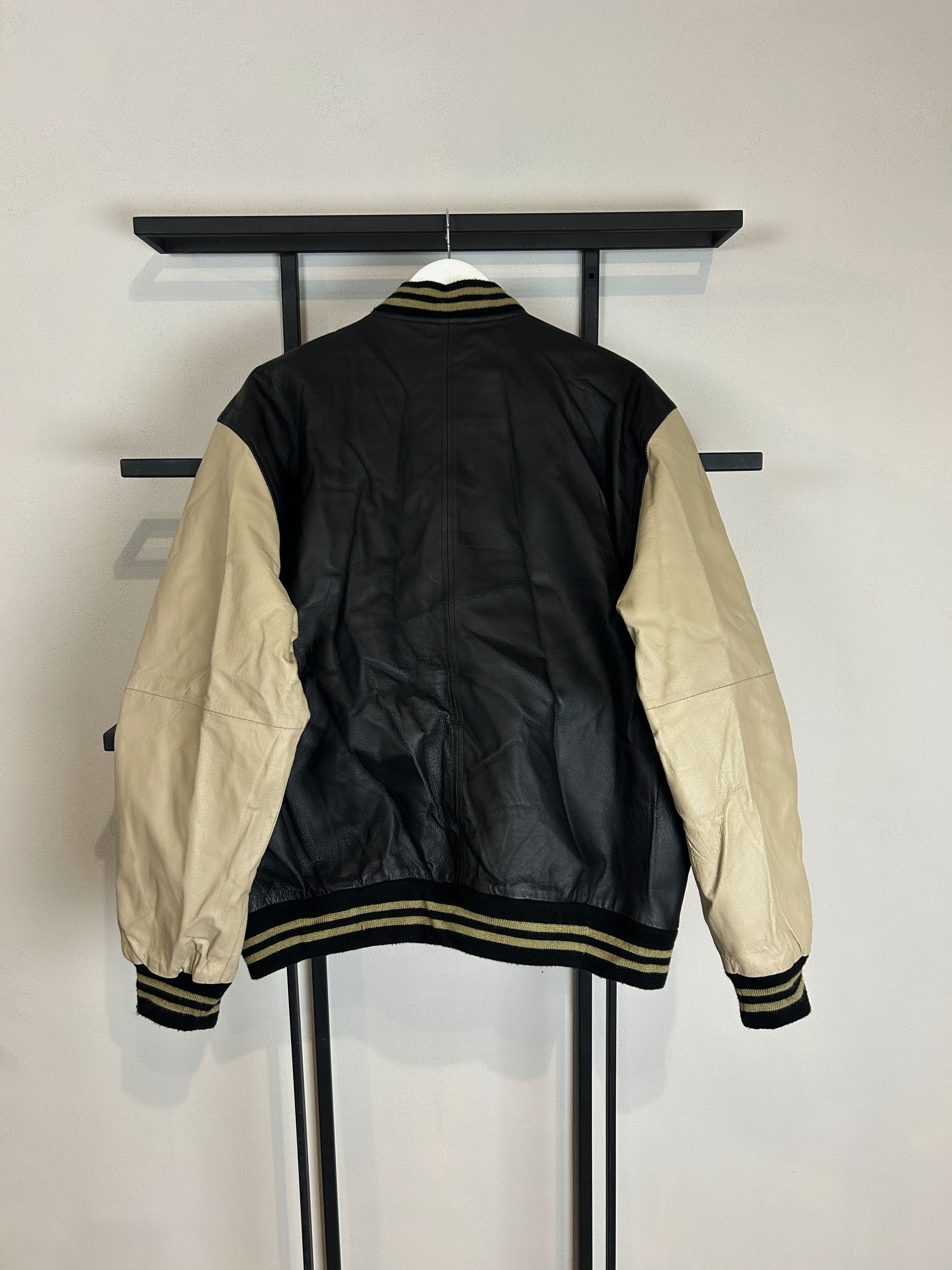 Vintage Leather Varsity Jacket Two Tone Vintage College Style Black Size US L / EU 52-54 / 3 - 5 Thumbnail