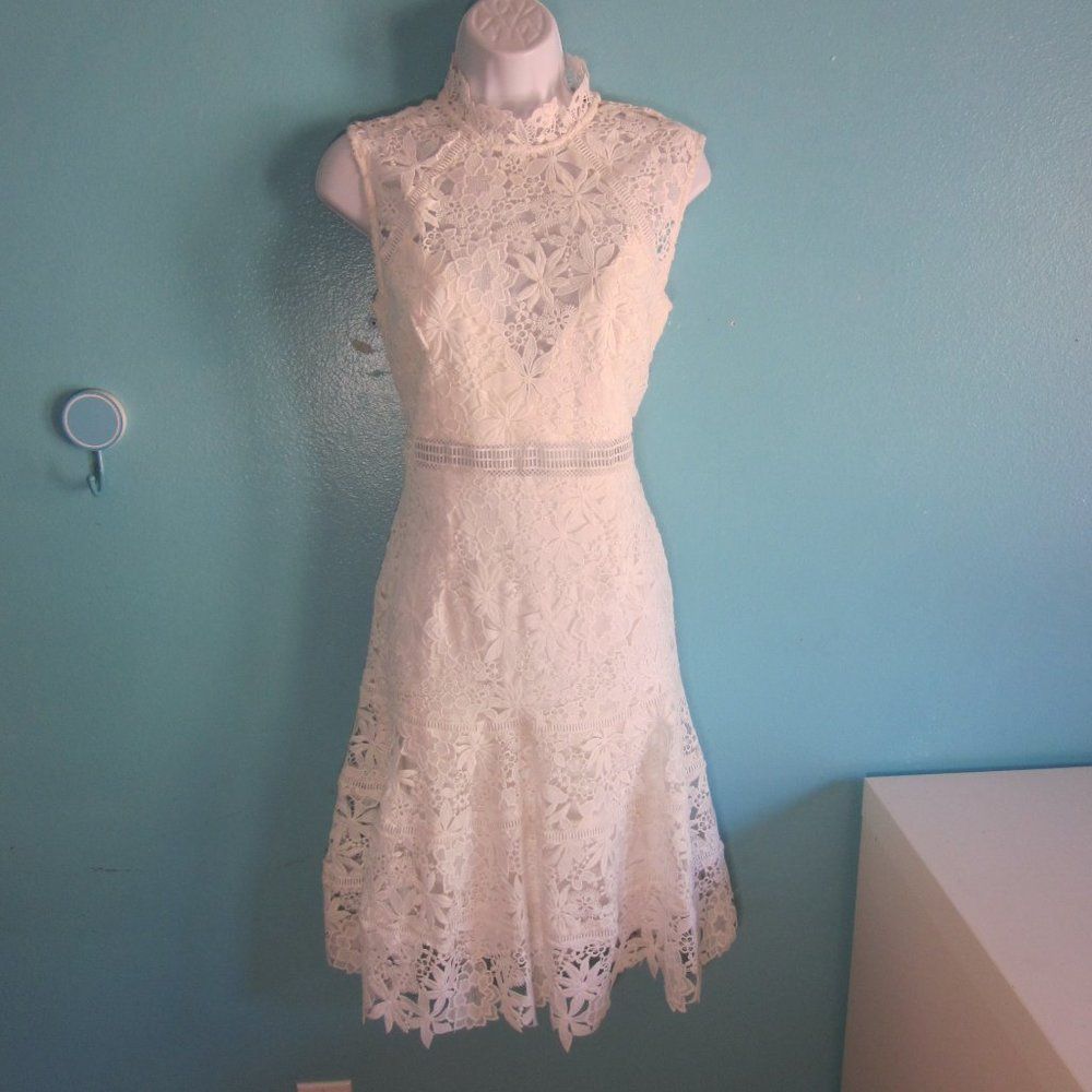 Baron Von Fancy Bardot White Lace Dress Size 8 US Men s