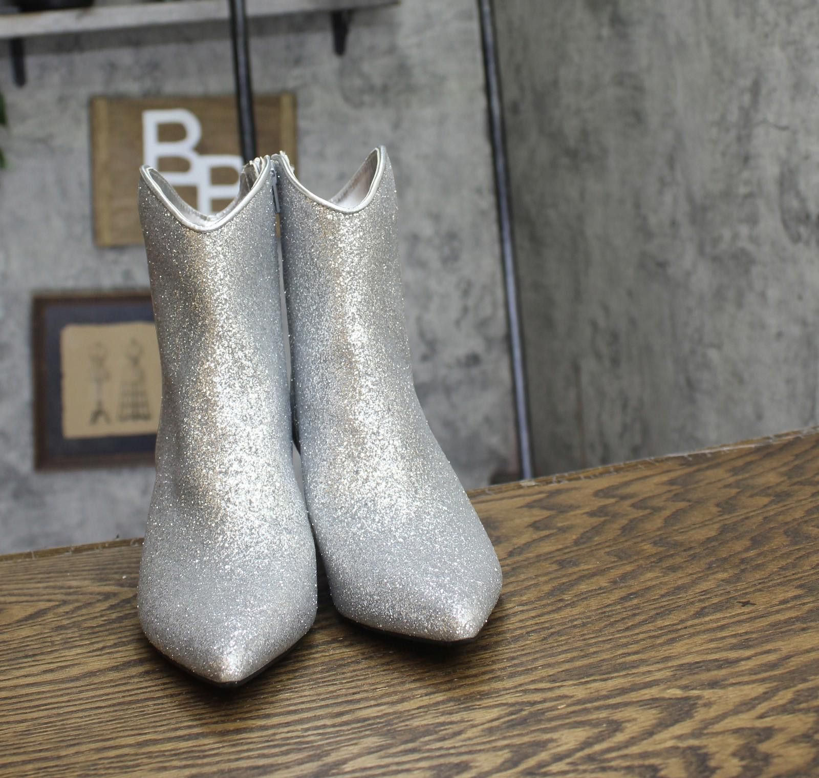 Other On 34th Tulip Booties 10019682200 Silver Glitter Gray 6m Size US 6 / IT 36 - 3 Thumbnail