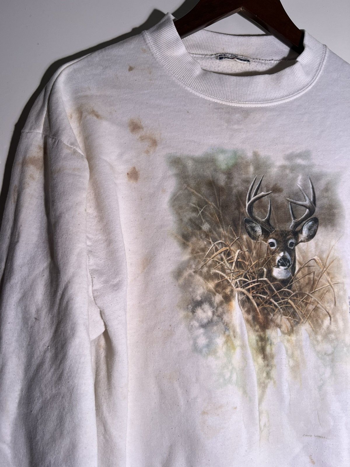 Vintage 90's VTG Vintage Deer Painting Art Retro Nature Sweatshirt Size US M / EU 48-50 / 2 - 4 Thumbnail