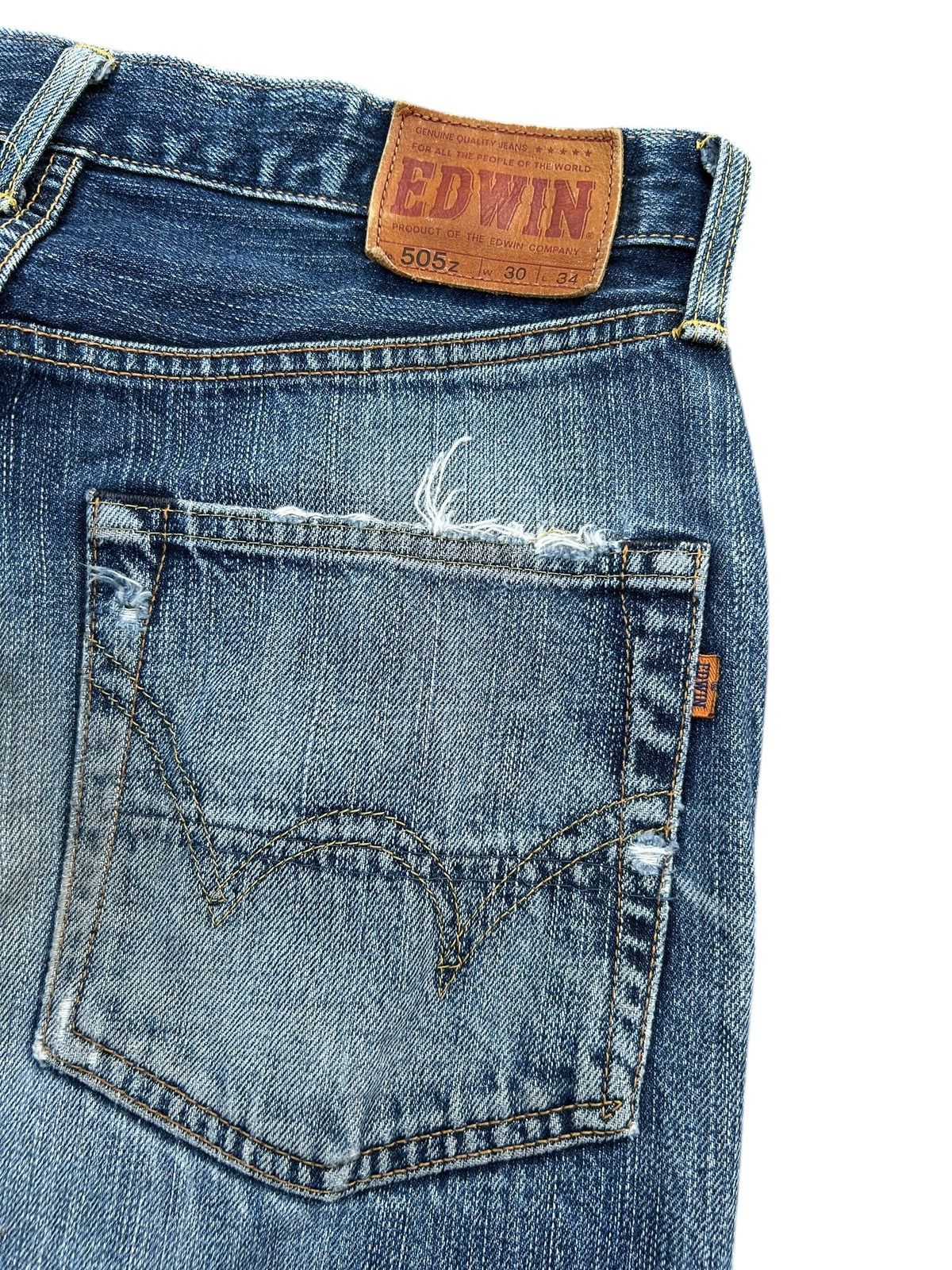 Kapital Trashed Vintage Edwin 505z Selvedge Denim Jeans Size US 30 / EU 46 - 12 Thumbnail