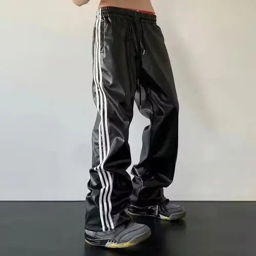Y2k Retro straight Leather Pants