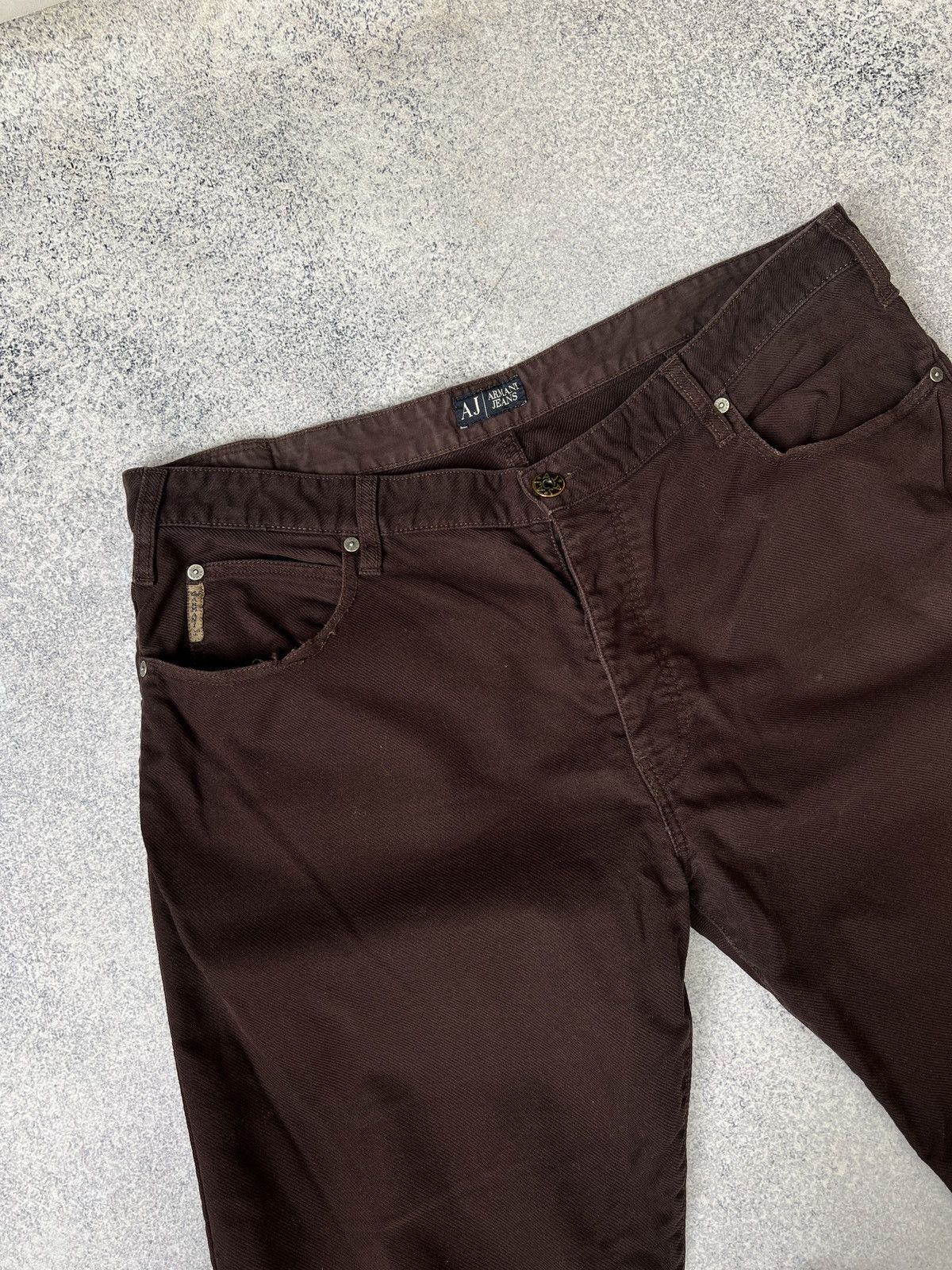 Armani × Vintage Vintage Armani Jeans Brown Streetwear Pants Size US 35 - 7 Thumbnail