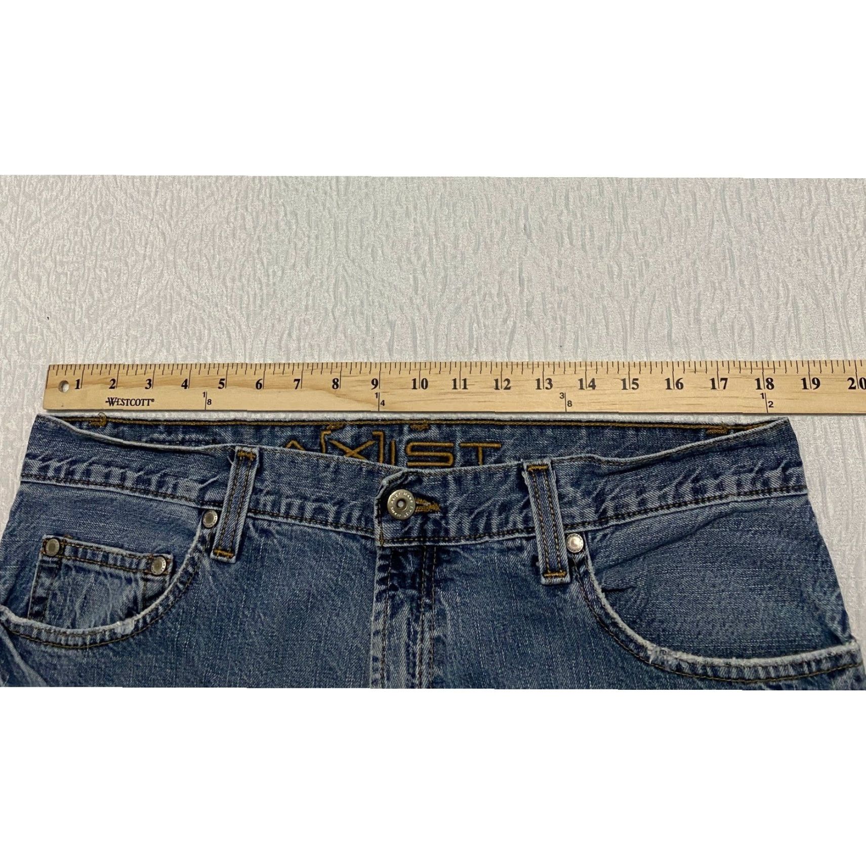 Denime Axist Jeans Mens Jeans Straight Blue Denim 36x32 Relaxed Cotton Denim 5-Pocket Classic Casual Pants Shoes? Size US 36 / EU 52 - 7 Thumbnail