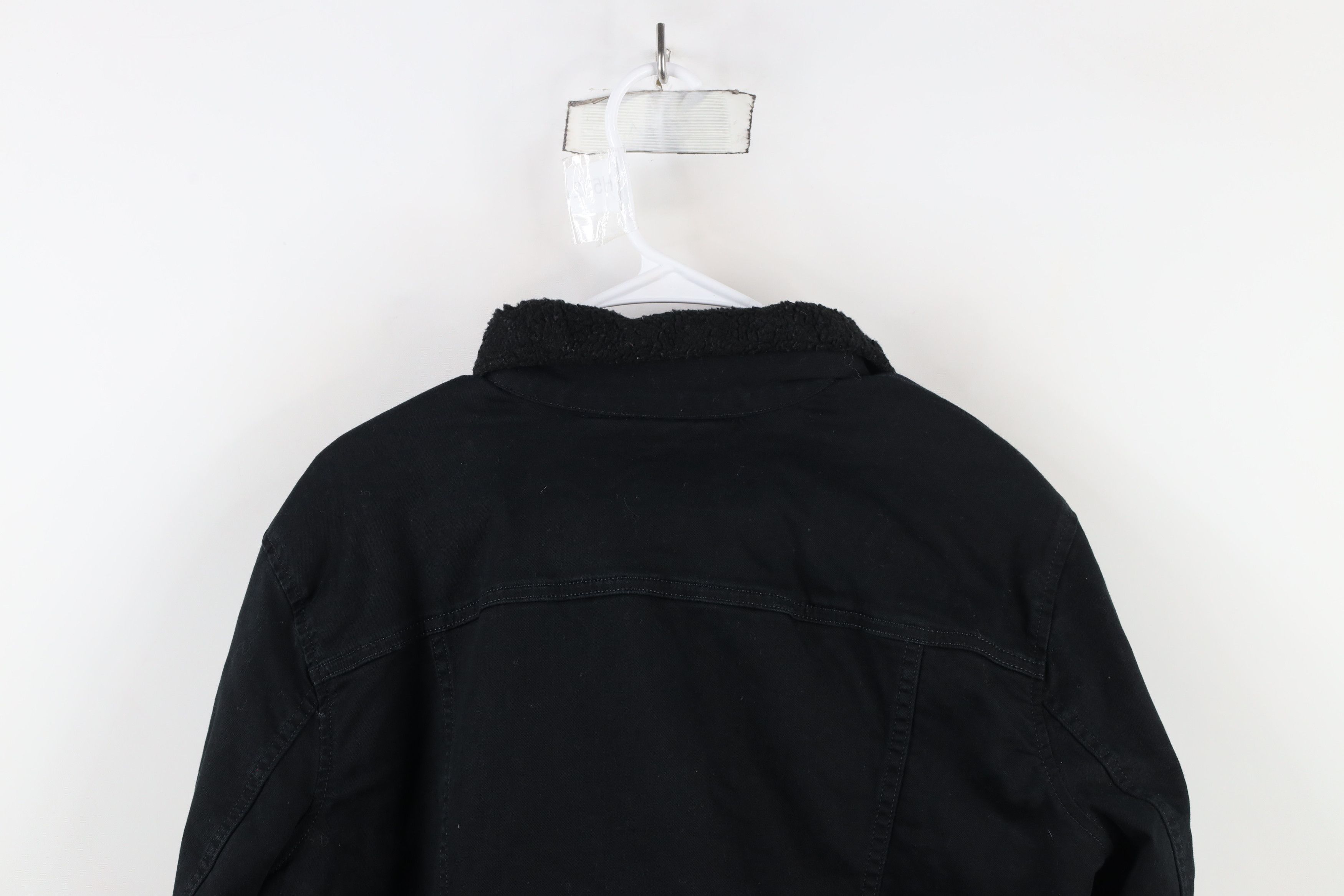 Gap × Vintage Vintage Y2K Gap Deep Pile Fleece Lined Trucker Jacket Black Size XL / US 12-14 / IT 48-50 - 15 Thumbnail