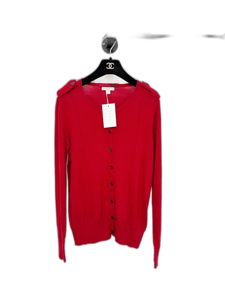 Burberry Burberry Red Knit Cardigan Size M Size M / US 6-8 / IT 42-44 - 1 Thumbnail