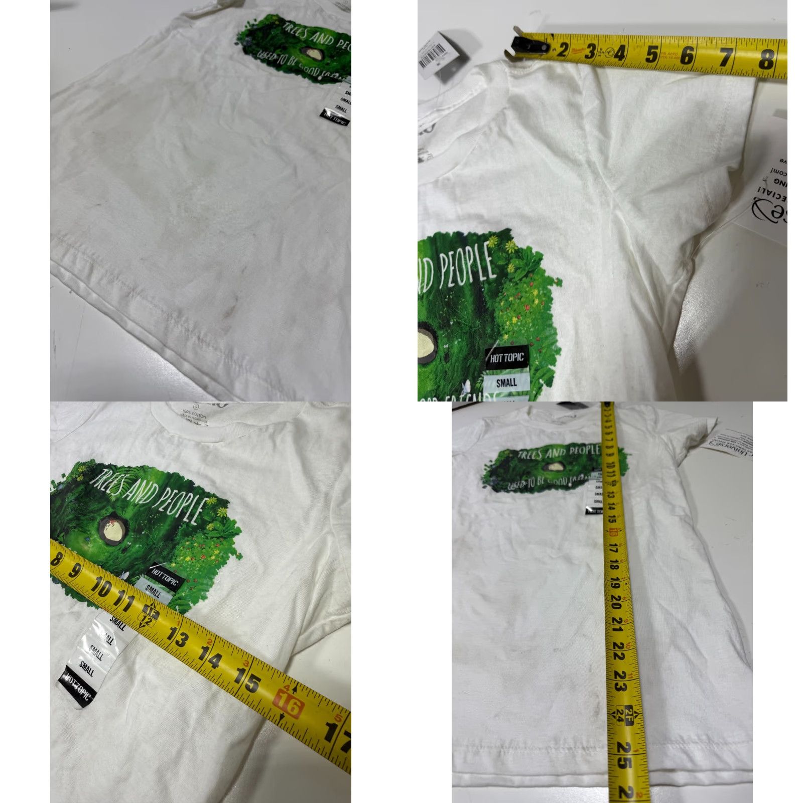 Hot Topic VINTAGE Studio Ghibli My Neighbor Totoro T-Shirt - Hot Topic - Adult Small - White - Anime - Hayao Miyazaki - Mens Size US S / EU 44-46 / 1 - 8 Thumbnail