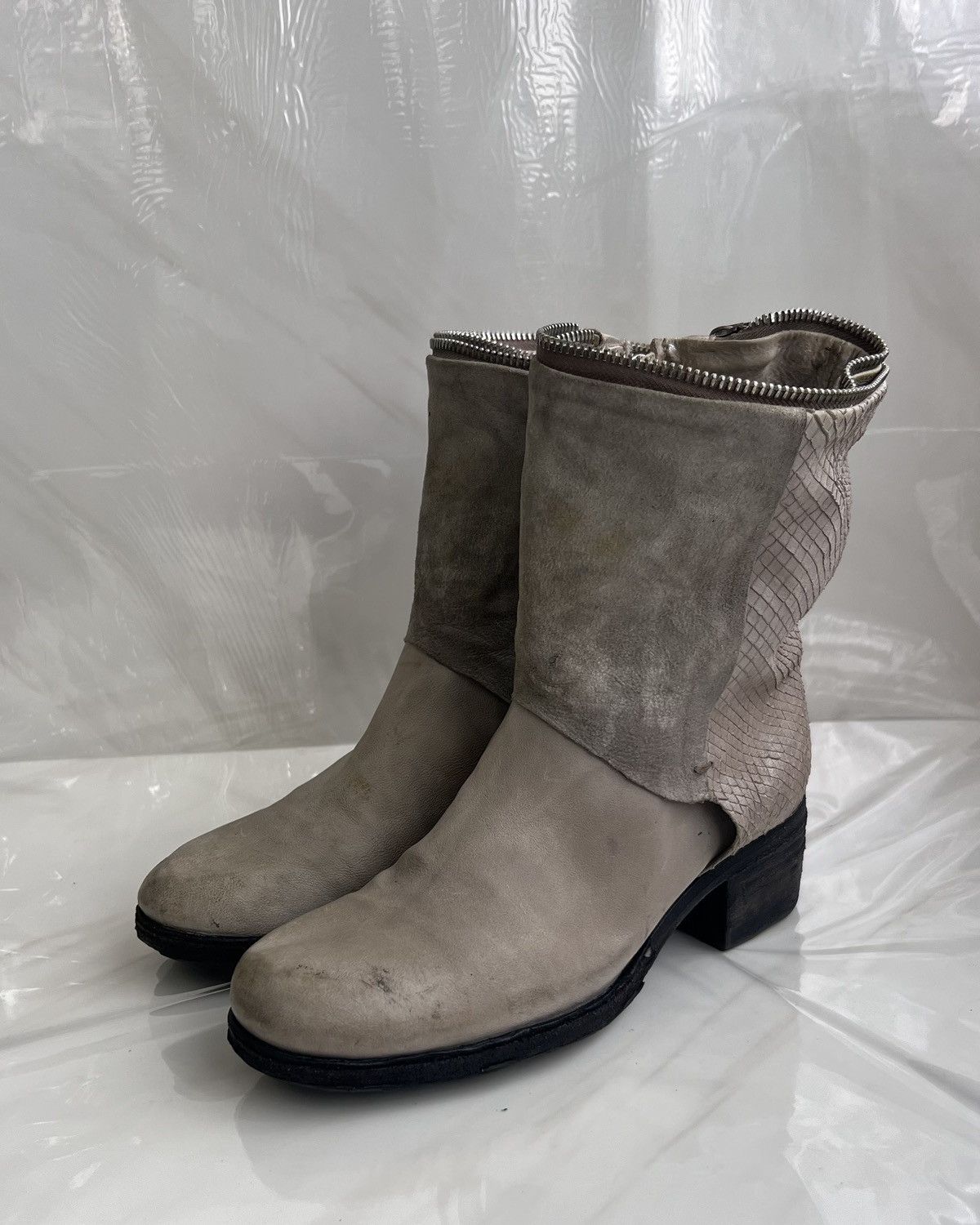 A.S.98 As 98 Airstep Zipper Boho Biker Gray distressed boot Size US 8 / IT 38 - 3 Thumbnail