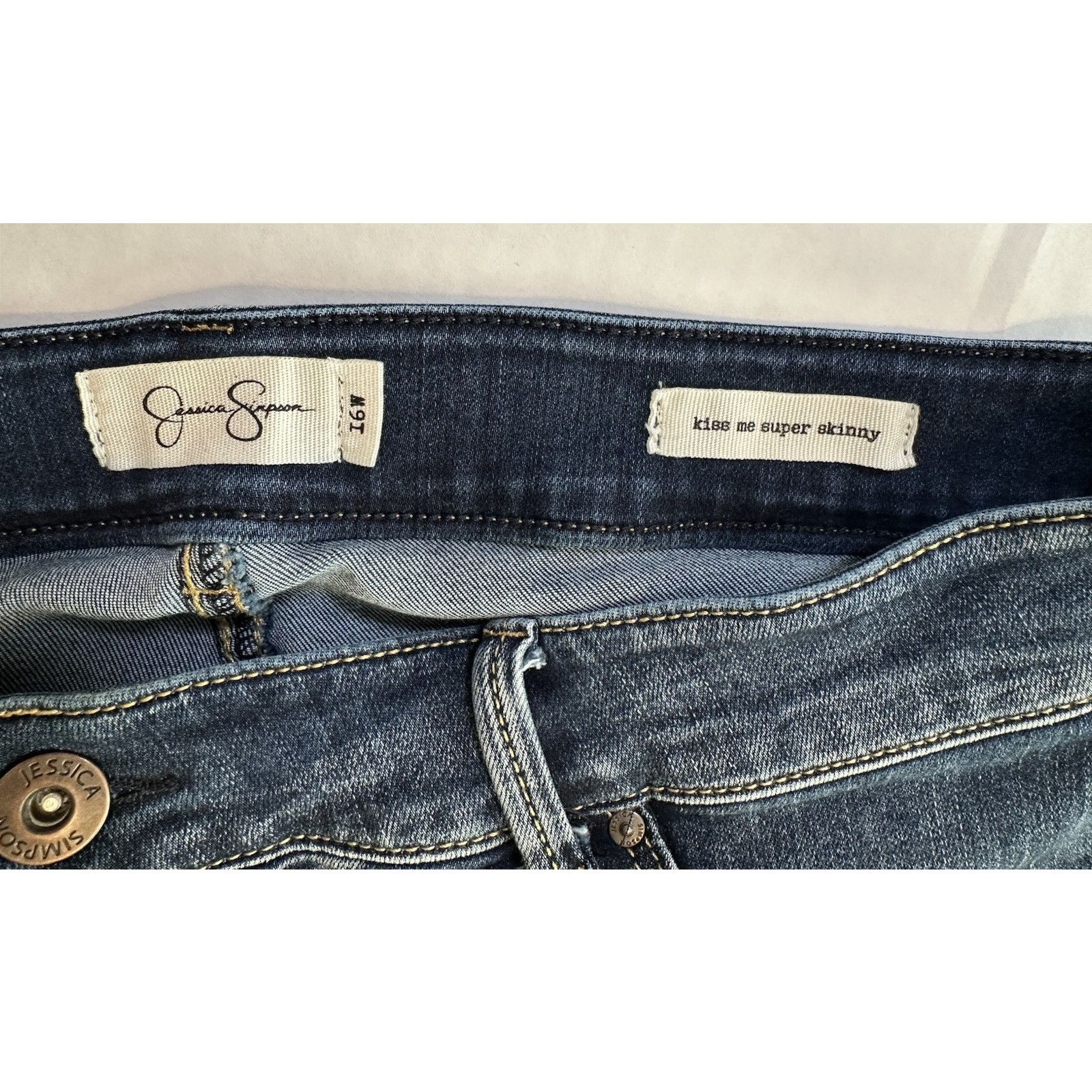 Jessica Simpson Jessica Simpson Kiss Me Super Skinny Jeans Blue 16W Preppy Size 38" / US 16 / IT 52 - 2 Thumbnail