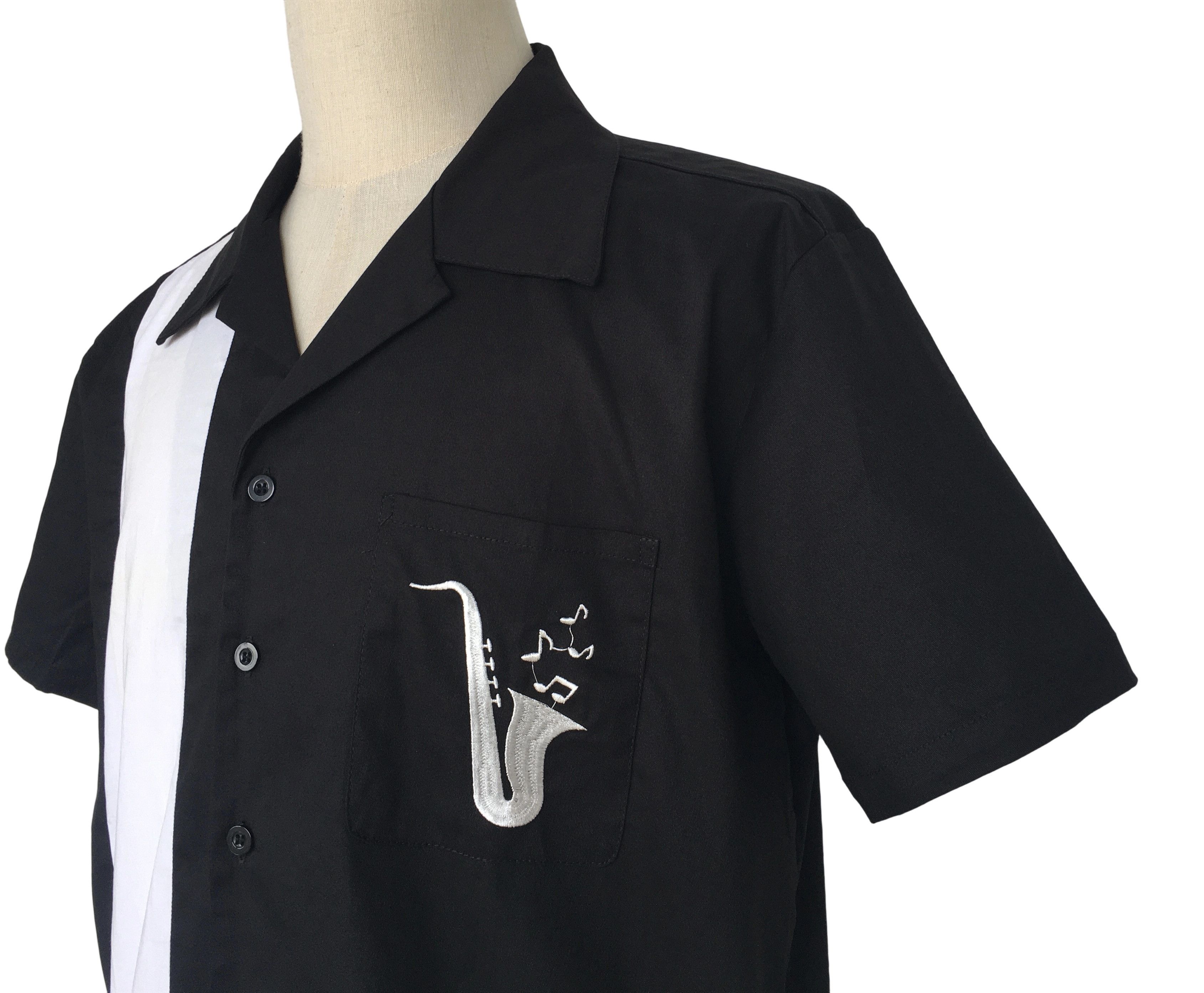 Other Black Embroidery Retro Shirts Short Sleeves-saxophone Size US XXL / EU 58 / 5 - 5 Thumbnail