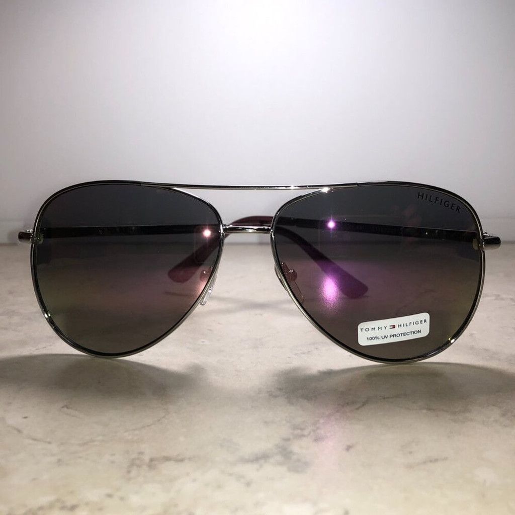 Tommy Hilfiger Tommy Hilfiger Silver Reflective Aviator Sunglasses Size ONE SIZE - 2 Thumbnail