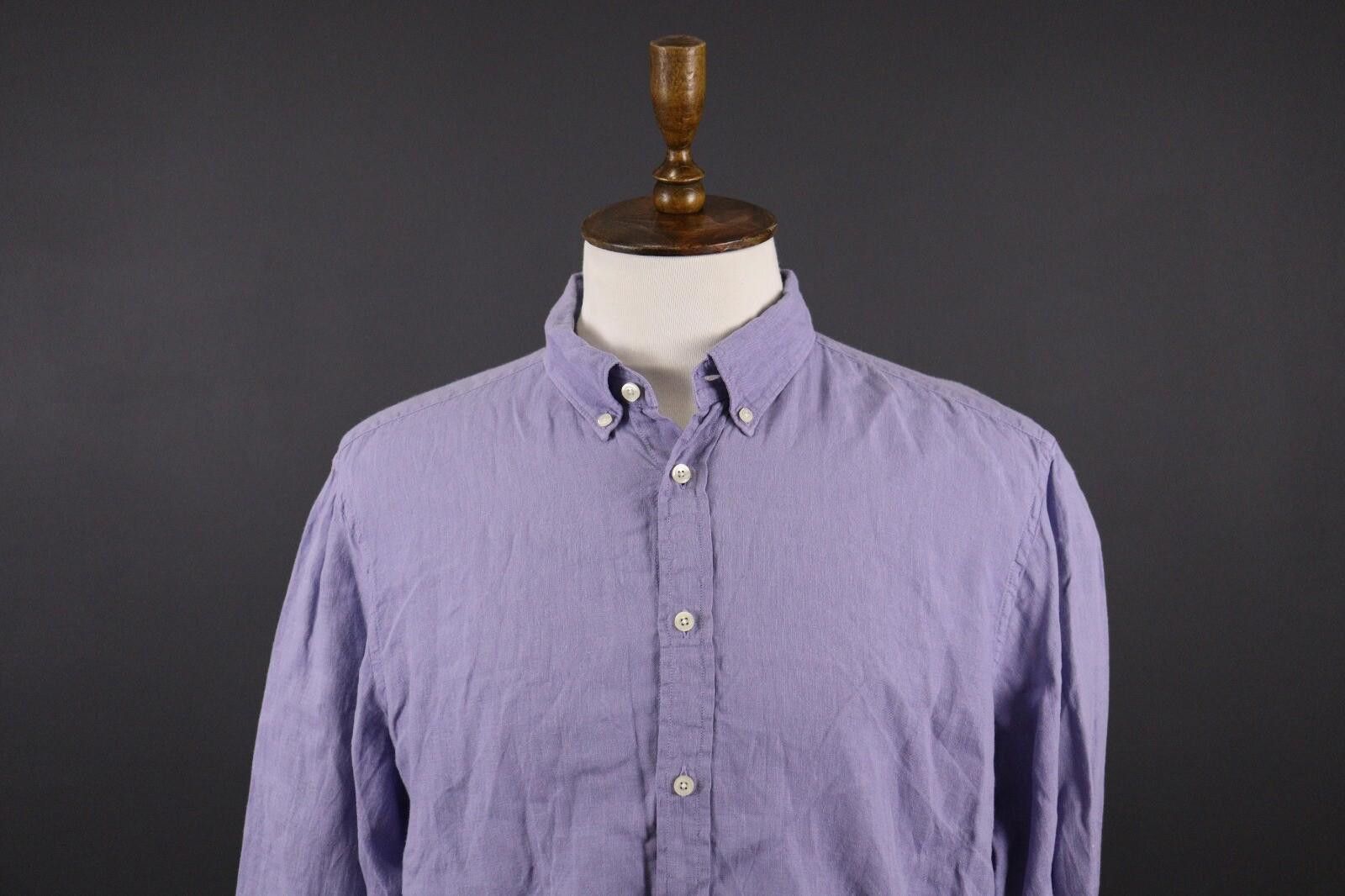 Designer Hackett London Slim Fit Linen Oxford Shirt Size XXL /2XL Size US XXL / EU 58 / 5 - 2 Thumbnail