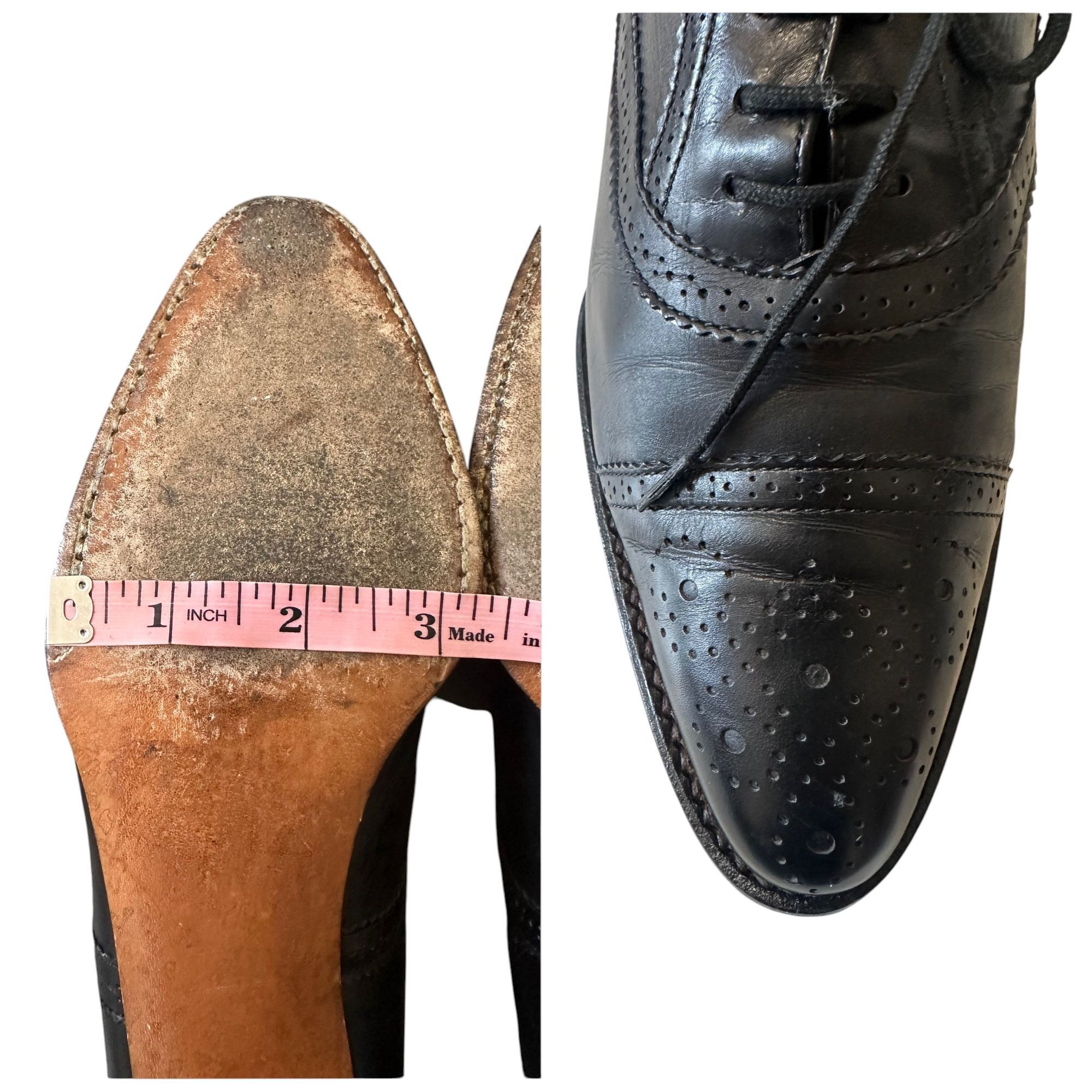 Robert Clergerie Vintage Robert Clergerie Oxford Heels 90s Black Leather Size US 7.5 / IT 37.5 - 10 Thumbnail