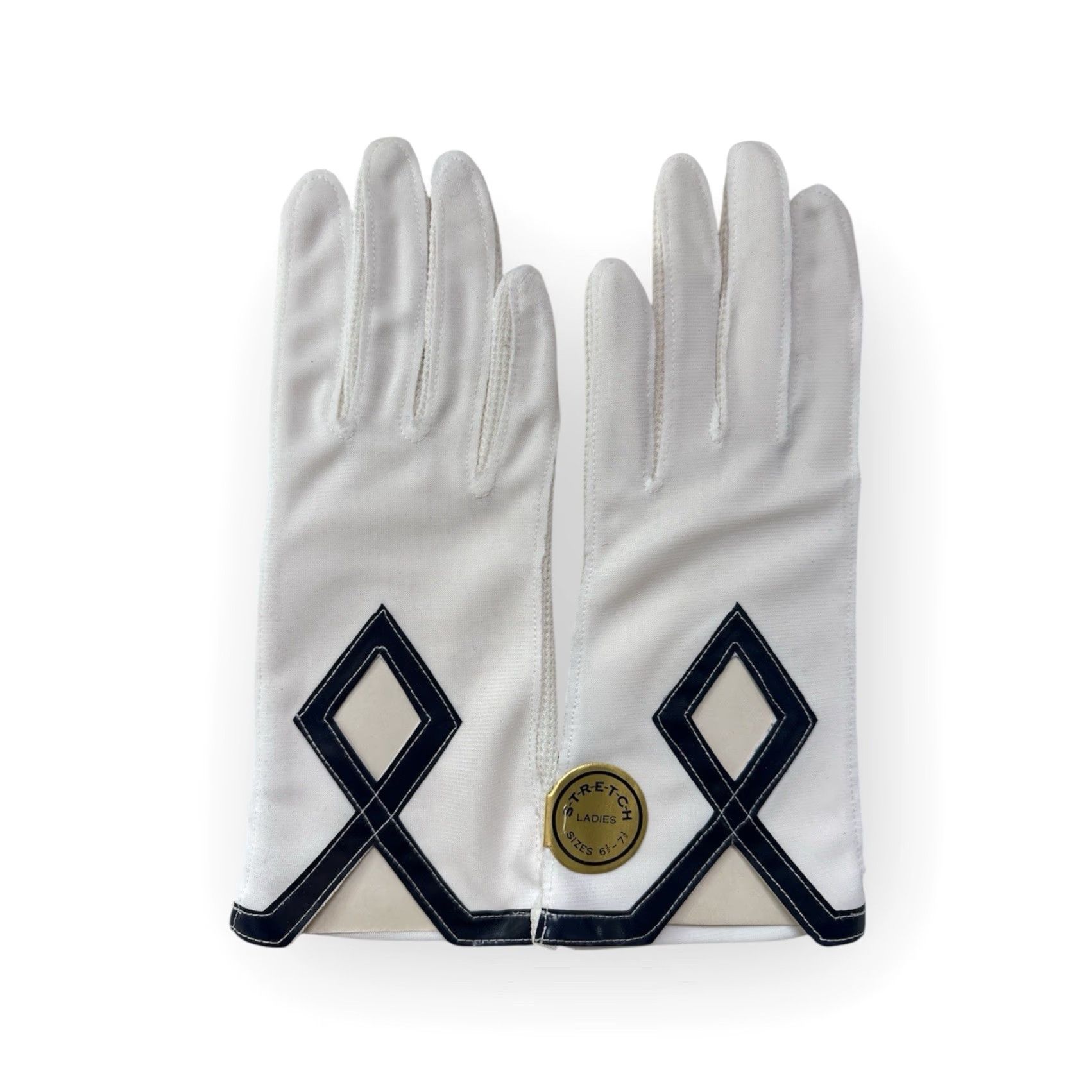 Vintage VINTAGE dress gloves womens XS 70s deadstock NIP white nylon 70s fashion gloves Womens XS-7.5 Size XS / US 0-2 / IT 36-38 - 3 Thumbnail