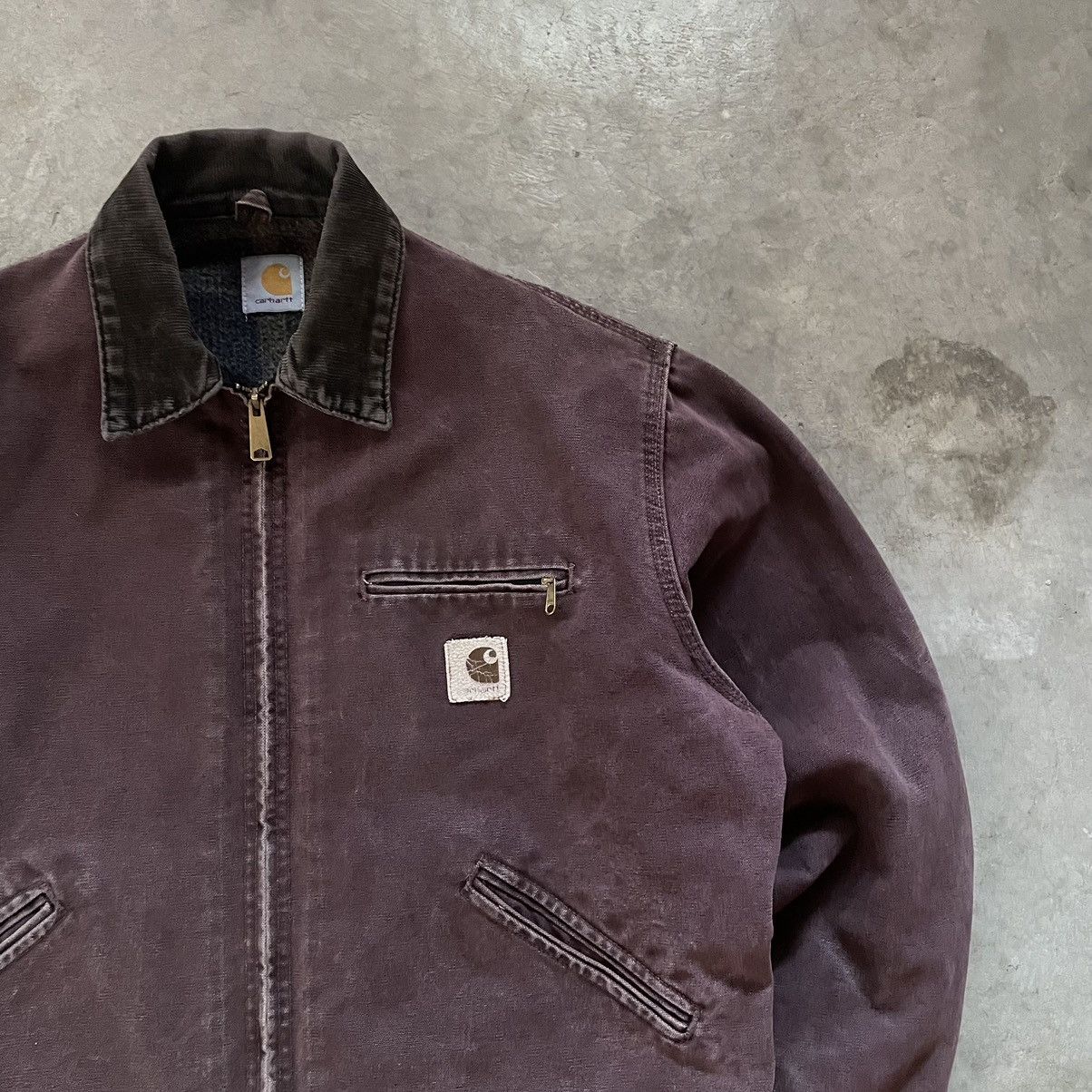 Carhartt × Vintage 90s Distressed Carhartt Detroit Jacket J43BRG Burgundy Size US L / EU 52-54 / 3 - 3 Thumbnail