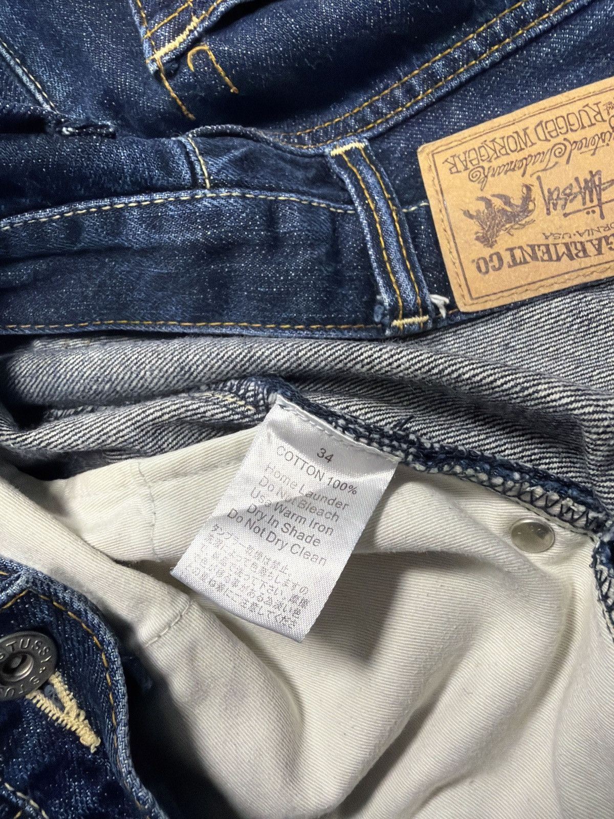 Stussy Vintage 2000s Stussy Navy & Blue Jeans - Waist: 36” Size US 36 / EU 52 - 10 Thumbnail