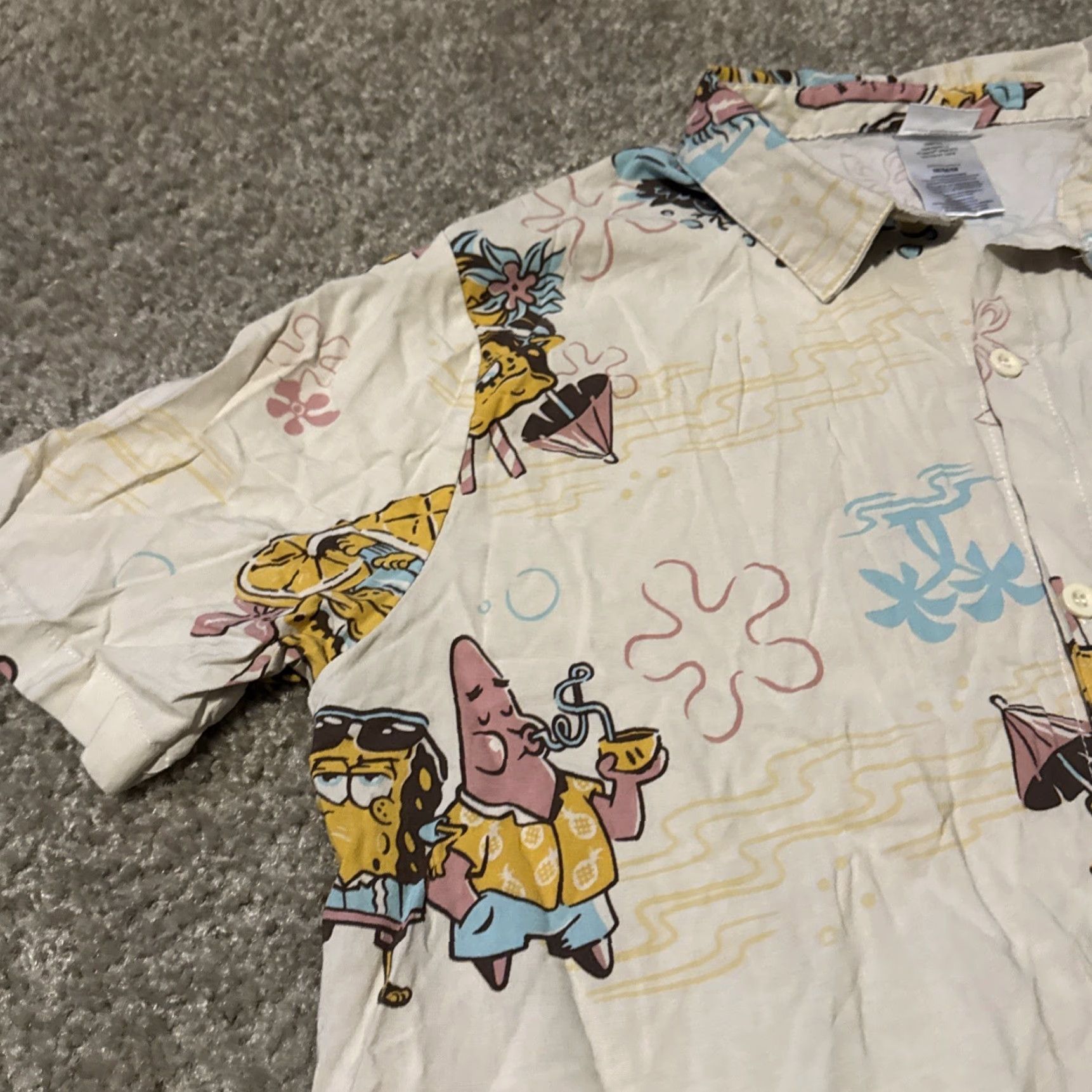 Nickelodeon Spongebob Squarepants Nickelodeon 2023 Viacom Hawaiian Button Up Shirt Adult M Multicolor Short Sleeve Mens Womens Unisex Shirts? Size US M / EU 48-50 / 2 - 4 Thumbnail