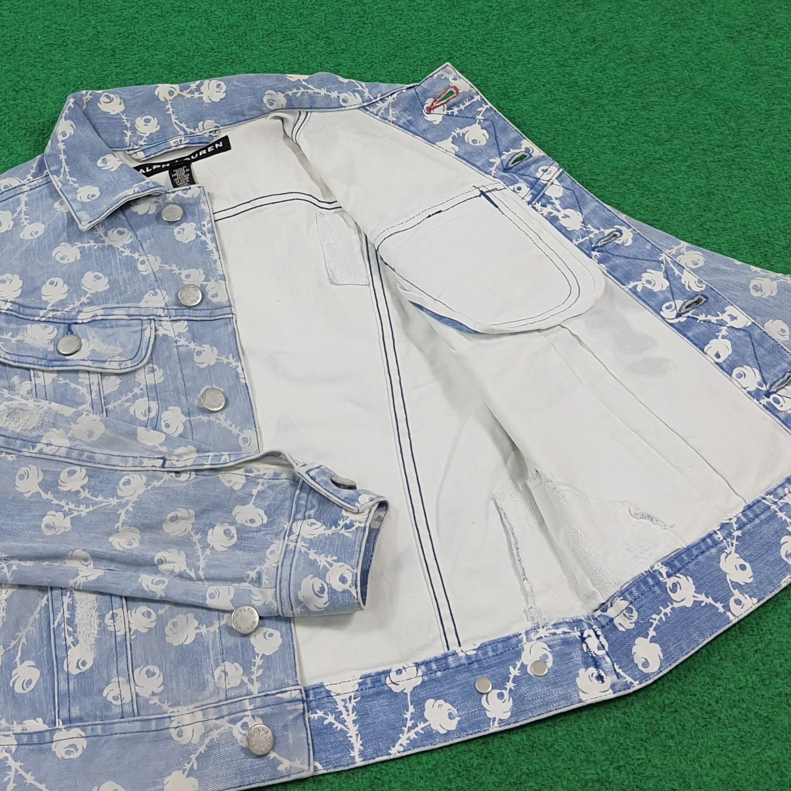 Ralph Lauren Vintage Ralph Lauren Floral Rose Print Denim Jacket C303N14 Size XS / US 0-2 / IT 36-38 - 7 Thumbnail