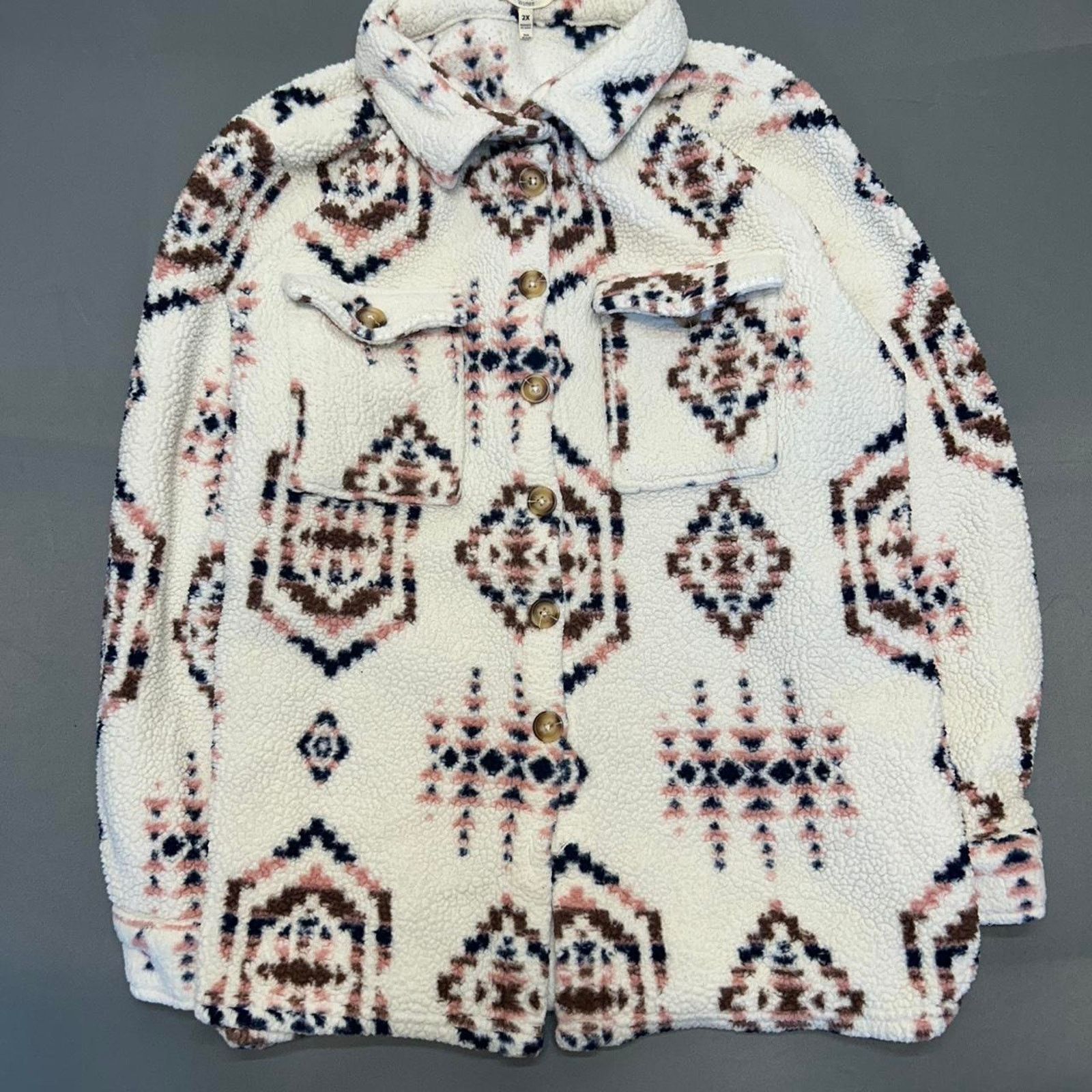 Other (2XL) Como Blu Aztec Print Sherpa Pullover Size XXL / US 16-18 / IT 52-54 - 1 Thumbnail