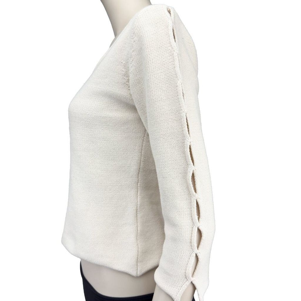 Other IN WEAR Boho Cream Knit Open design V-neck Minimalist sz M Size M / US 6-8 / IT 42-44 - 3 Thumbnail