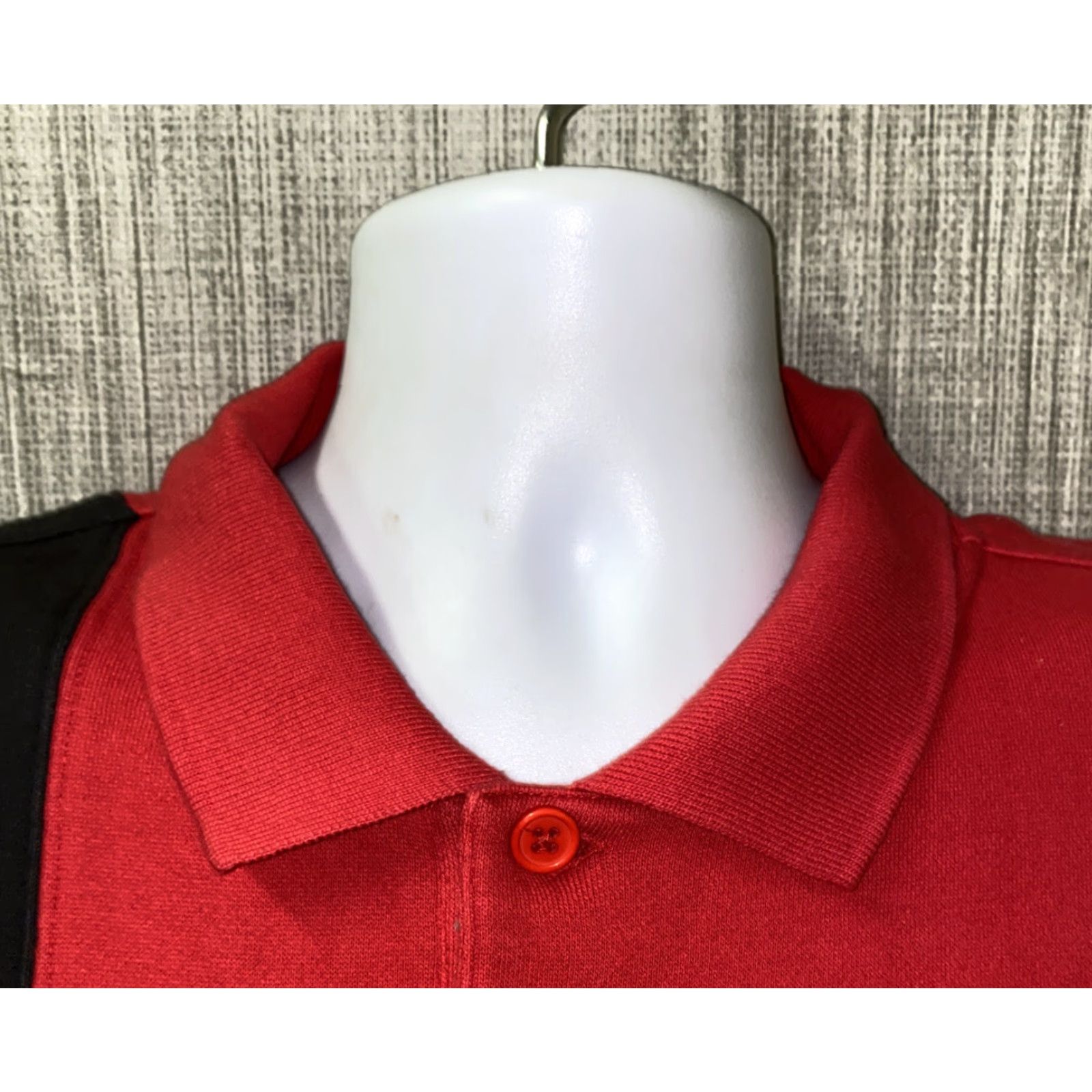 Vintage VINTAGE Rico Sport Mens Red Henley Shirt XL Fleece Lined Regular Size Red Sports Pattern Long Sleeve Cotton/Polyester Size US XL / EU 56 / 4 - 3 Thumbnail