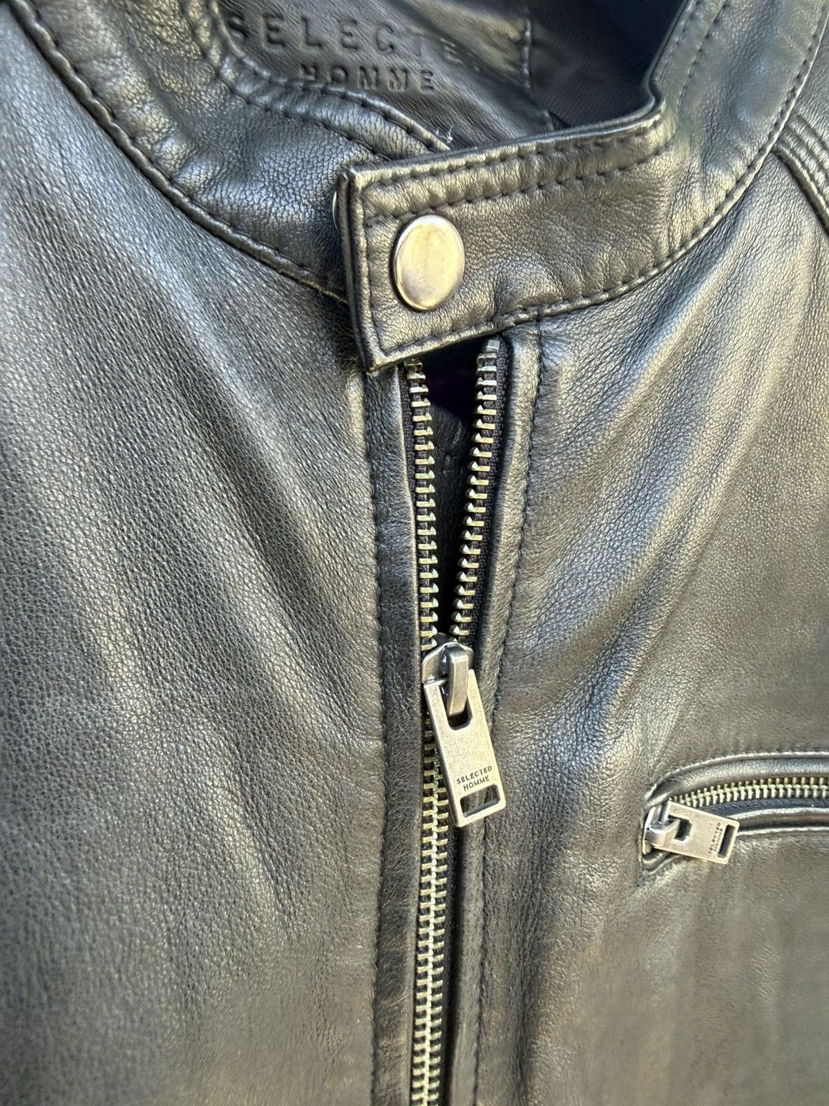 Selected Homme Selected Homme Black Leather Jacket M Size US L / EU 52-54 / 3 - 7 Thumbnail