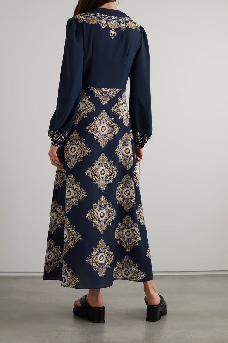 Etro ETRO Printed crepe de chine midi dress size IT 38 MSRP $1790 Size XS / US 0-2 / IT 36-38 - 3 Thumbnail
