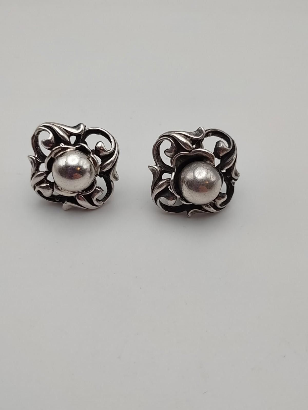 The Unbranded Brand Art Nouveau Revival 925 Sterling Silver Clip On Earrings Size ONE SIZE - 2 Thumbnail