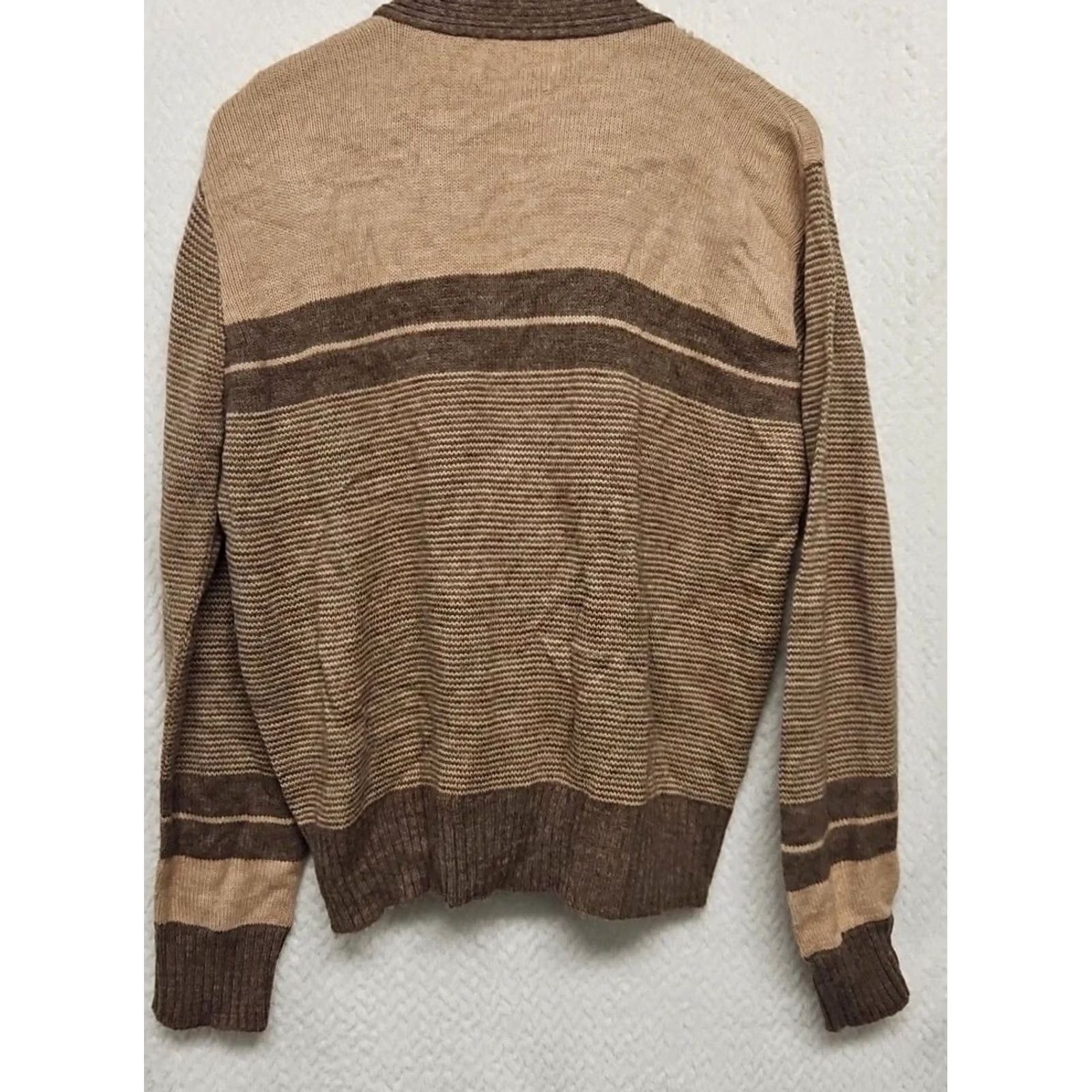 Vintage VINTAGE Claude Brentwood Cardigan XL Made USA Brown Stripe 70s Grandpa Core Mens XL Brown Stripe Cardigan Retro 1970s Size US XL / EU 56 / 4 - 5 Thumbnail