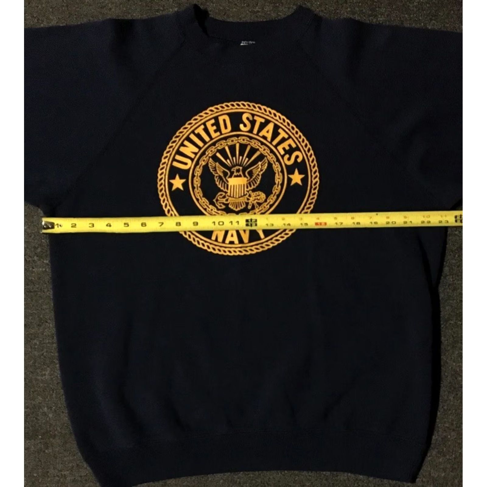Vintage VINTAGE US Navy Spellout Sweatshirt Hoodie L Mens Blue 80s 90s College Band Navy Seal Military Graves? Size US L / EU 52-54 / 3 - 7 Thumbnail