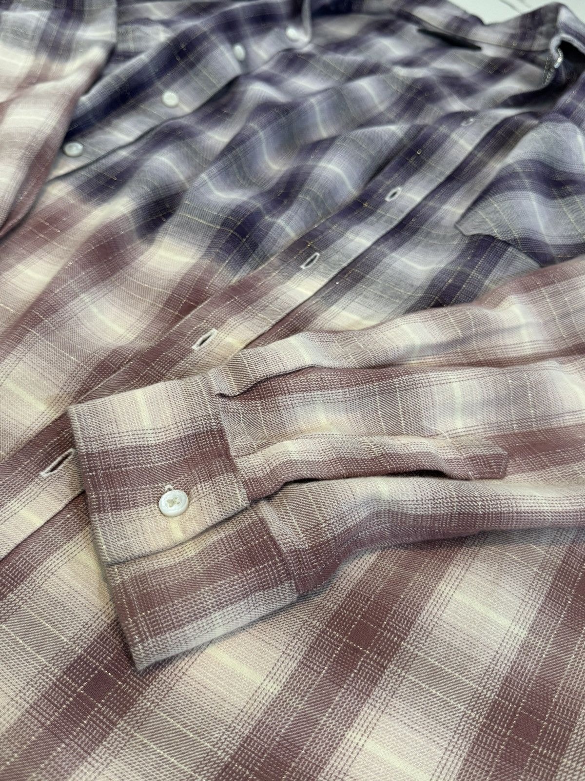 Amiri Amiri Ombre Plaid Lurex Flannel Shirt Size US S / EU 44-46 / 1 - 4 Thumbnail