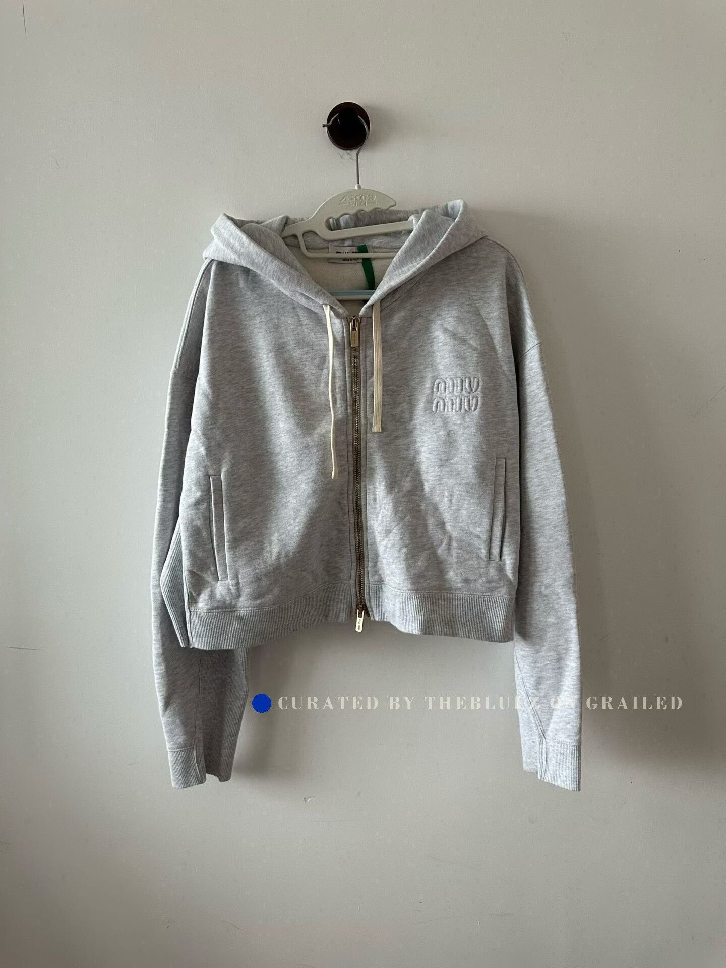 Miu Miu Miu Miu Gray Zip Hoodie Size S / US 4 / IT 40 - 1 Thumbnail