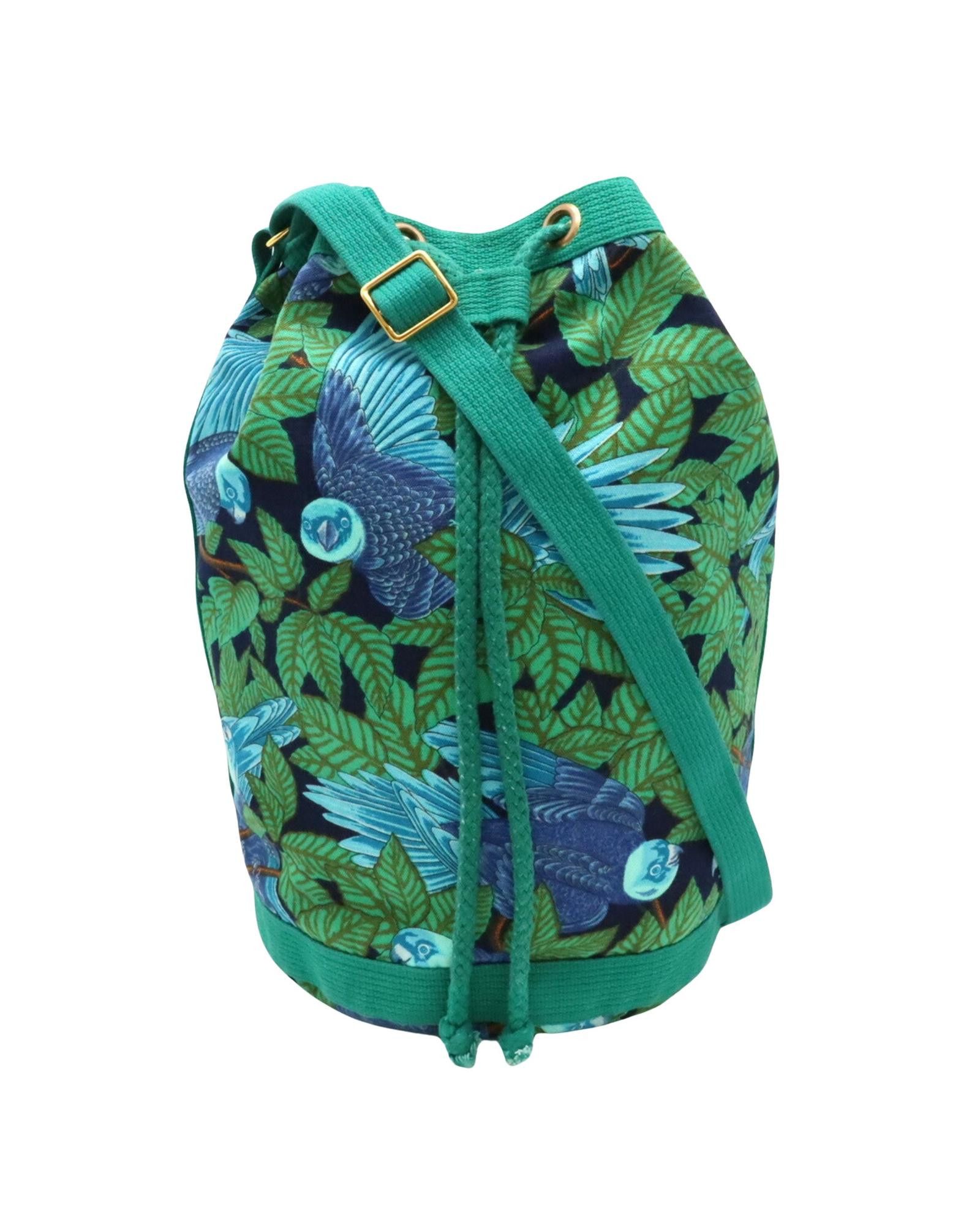 image of Hermes Canvas Drawstring Shoulder Bag, Women's