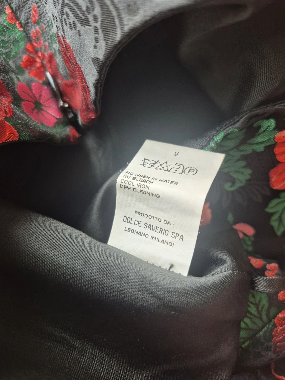 D&G Dress Black Floral Silk Blend Sheath Italy Size 42 (M)