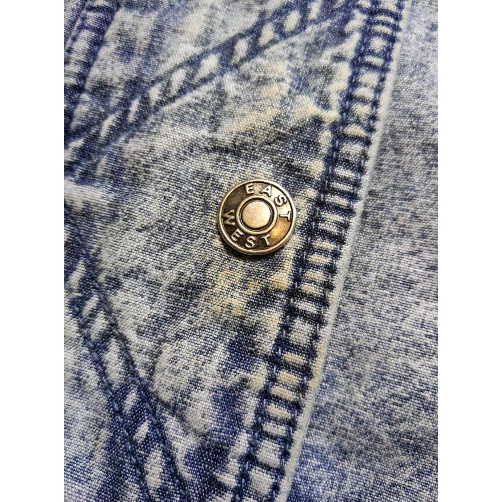 Vintage VINTAGE East West Denim Jacket Women Medium Blue Panda Sherpa Lined Acid Stonewash Long Sleeve Jacket Size M / US 6-8 / IT 42-44 - 6 Thumbnail